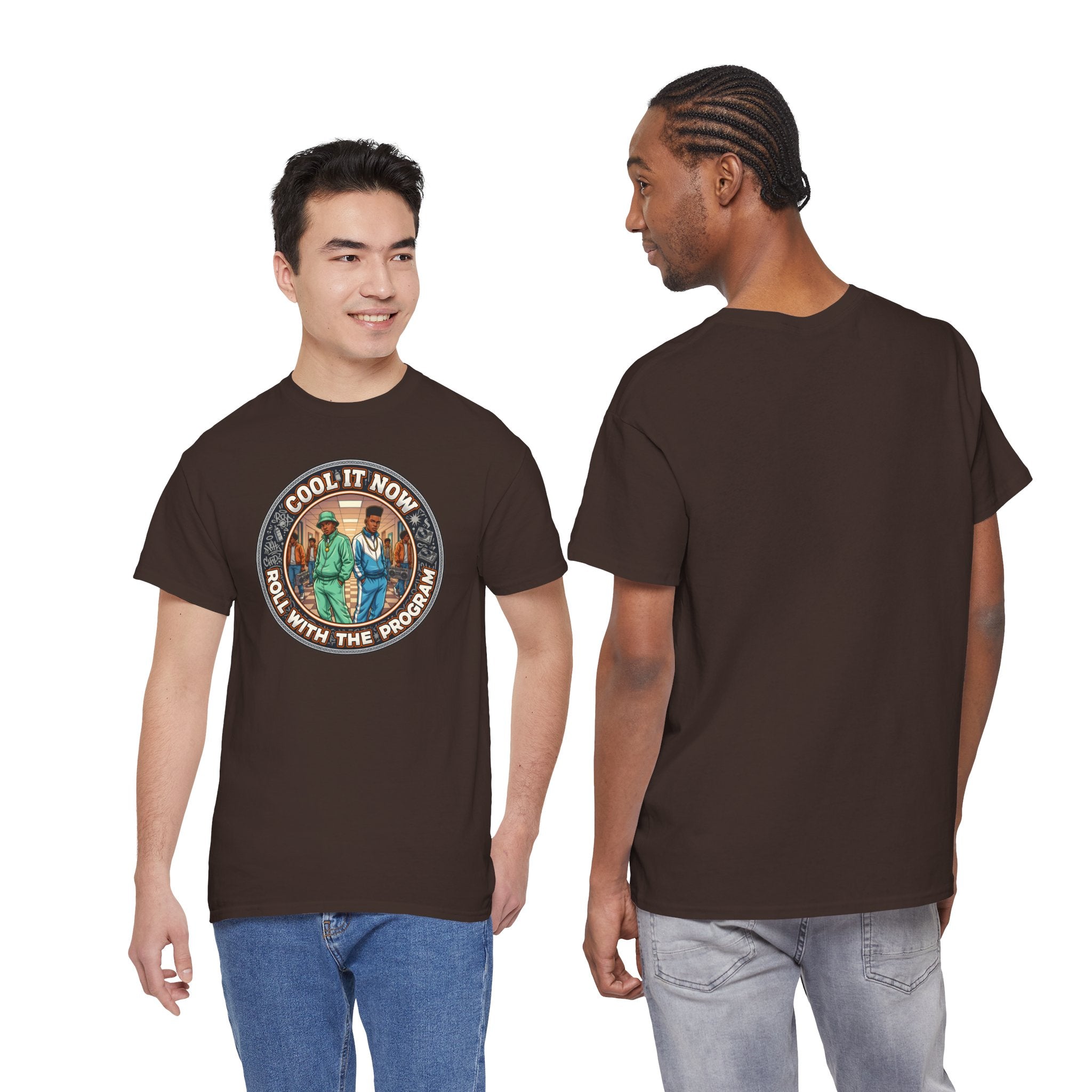 Cool It Now Tee — "Cool It Now Roll With The Program" Vintage Patch Graphic T-Shirt