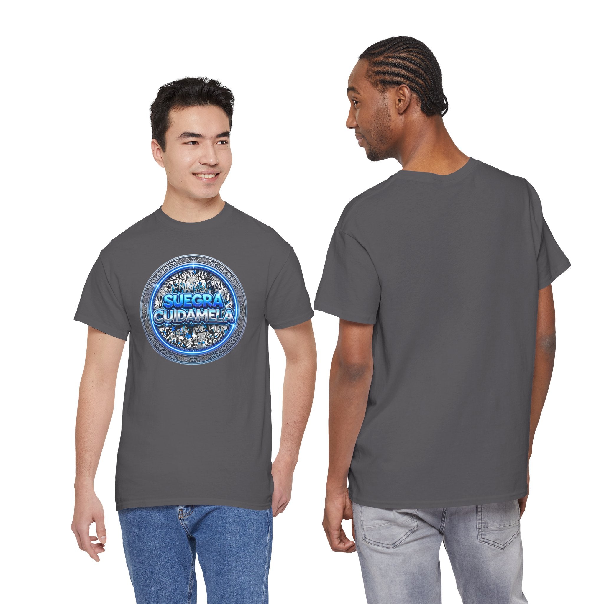 T-Shirt — Suegra Cuídame (Blue Floral Emblem)