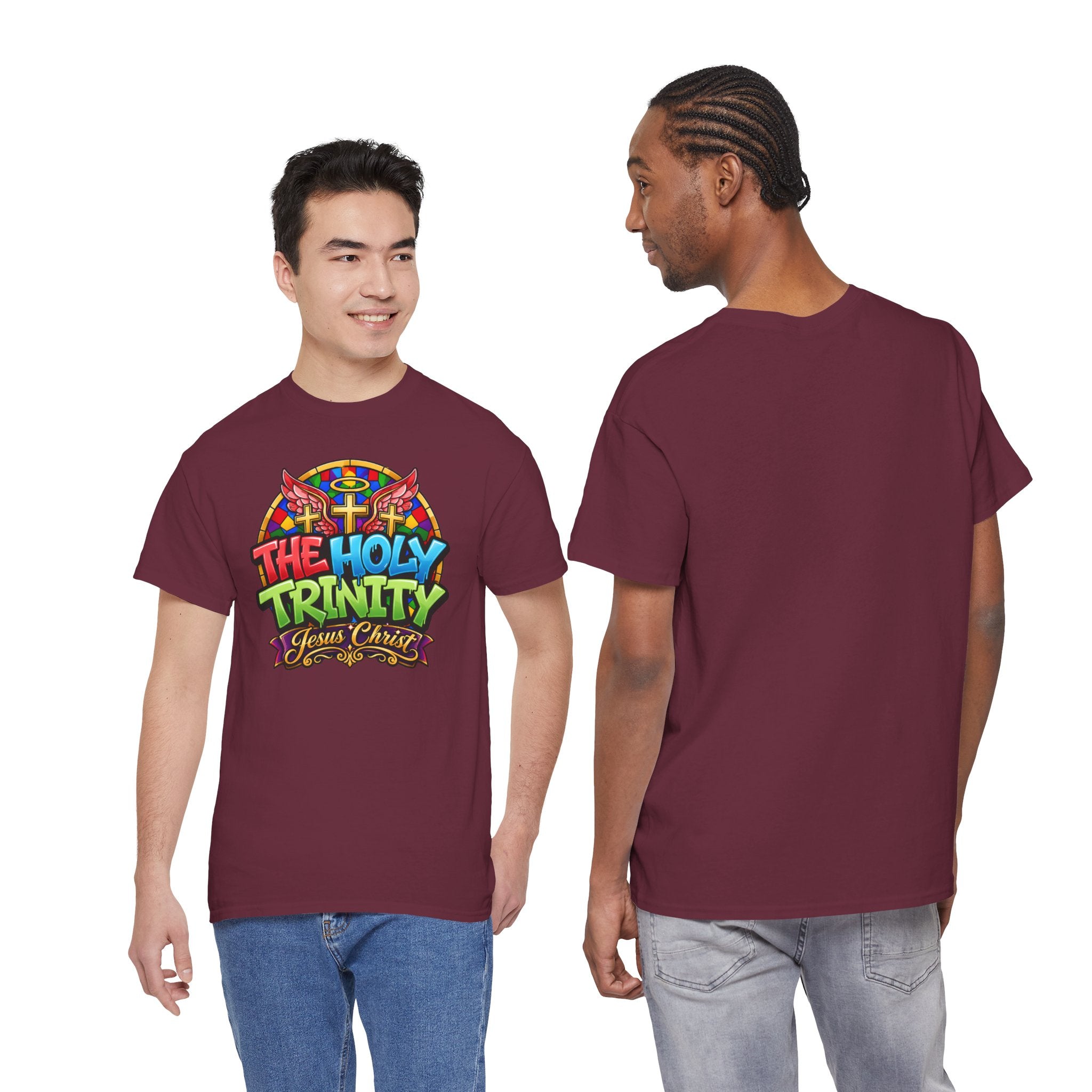 Holy Trinity Graphic Tee — 'The Holy Trinity Jesus Christ' Colorful Faith T-Shirt
