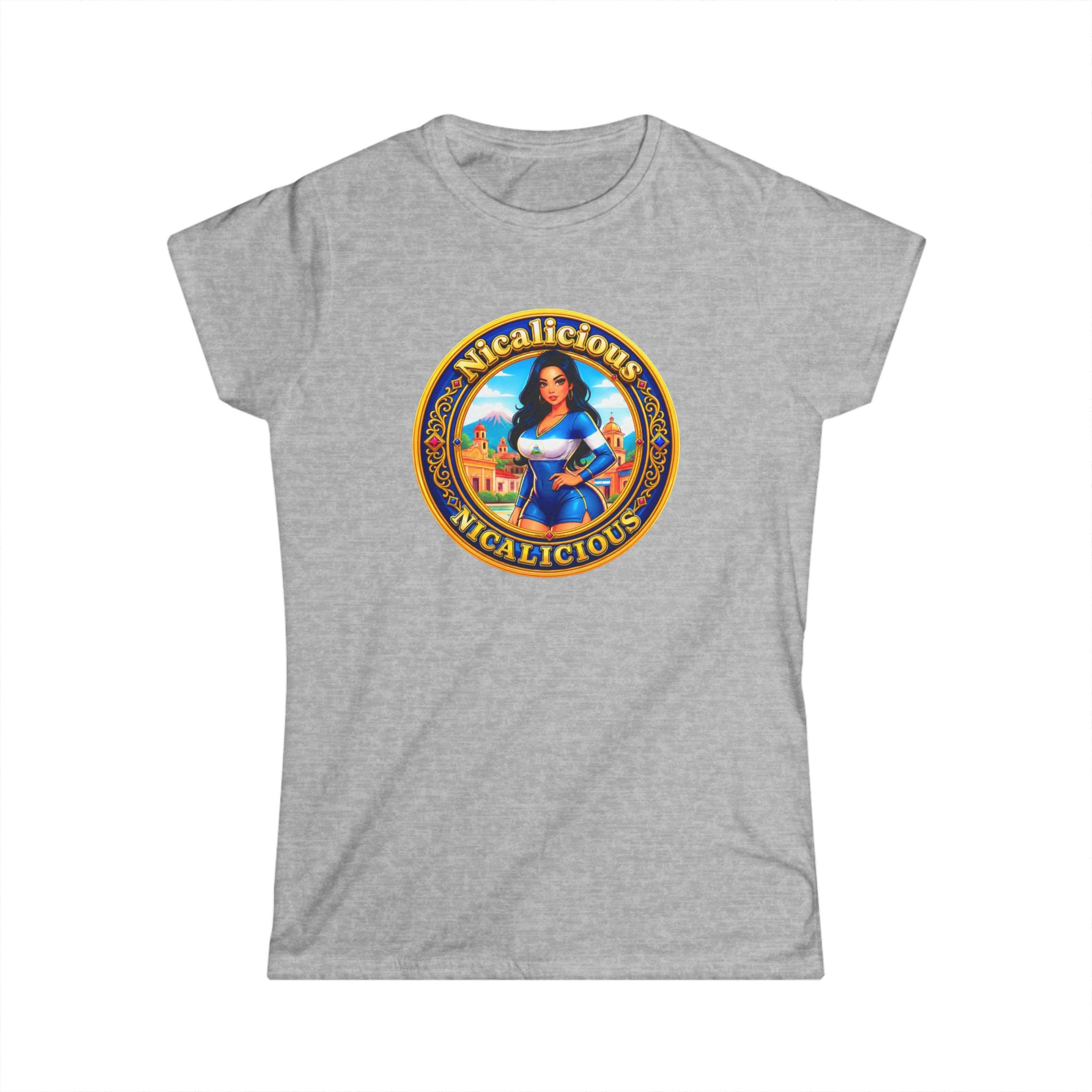"Nicalicious "Vintage Seal Women's Tee - Retro Latina Pin-Up Graphic Shirt