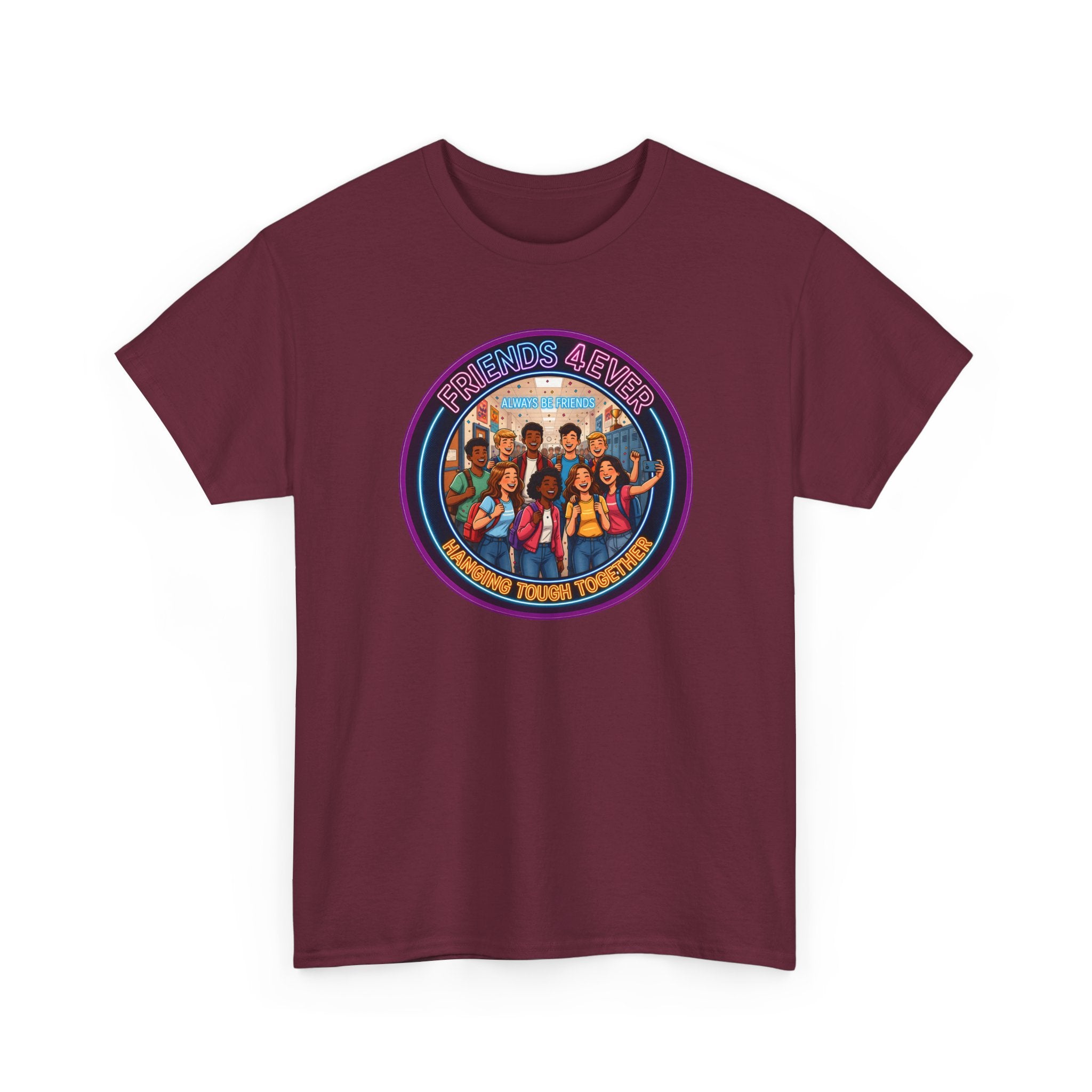Graphic Tee — Retro Group Illustration "Friends Forever"