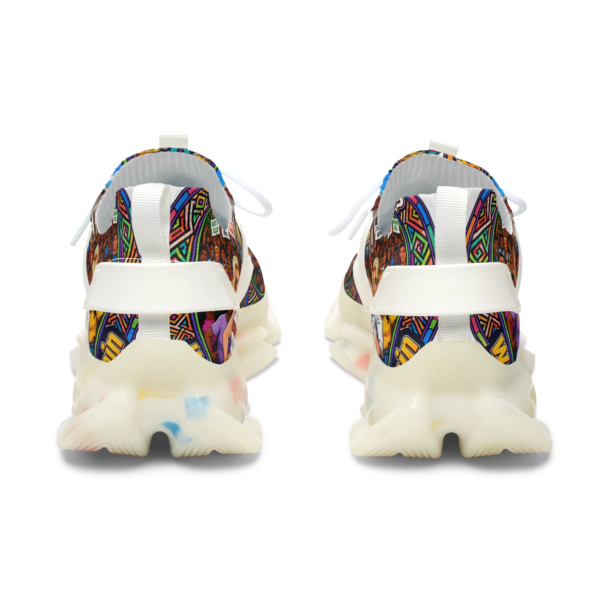 Women's Mesh Sneakers — Colorful Retro School Girl Graphic Athletic Shoes
