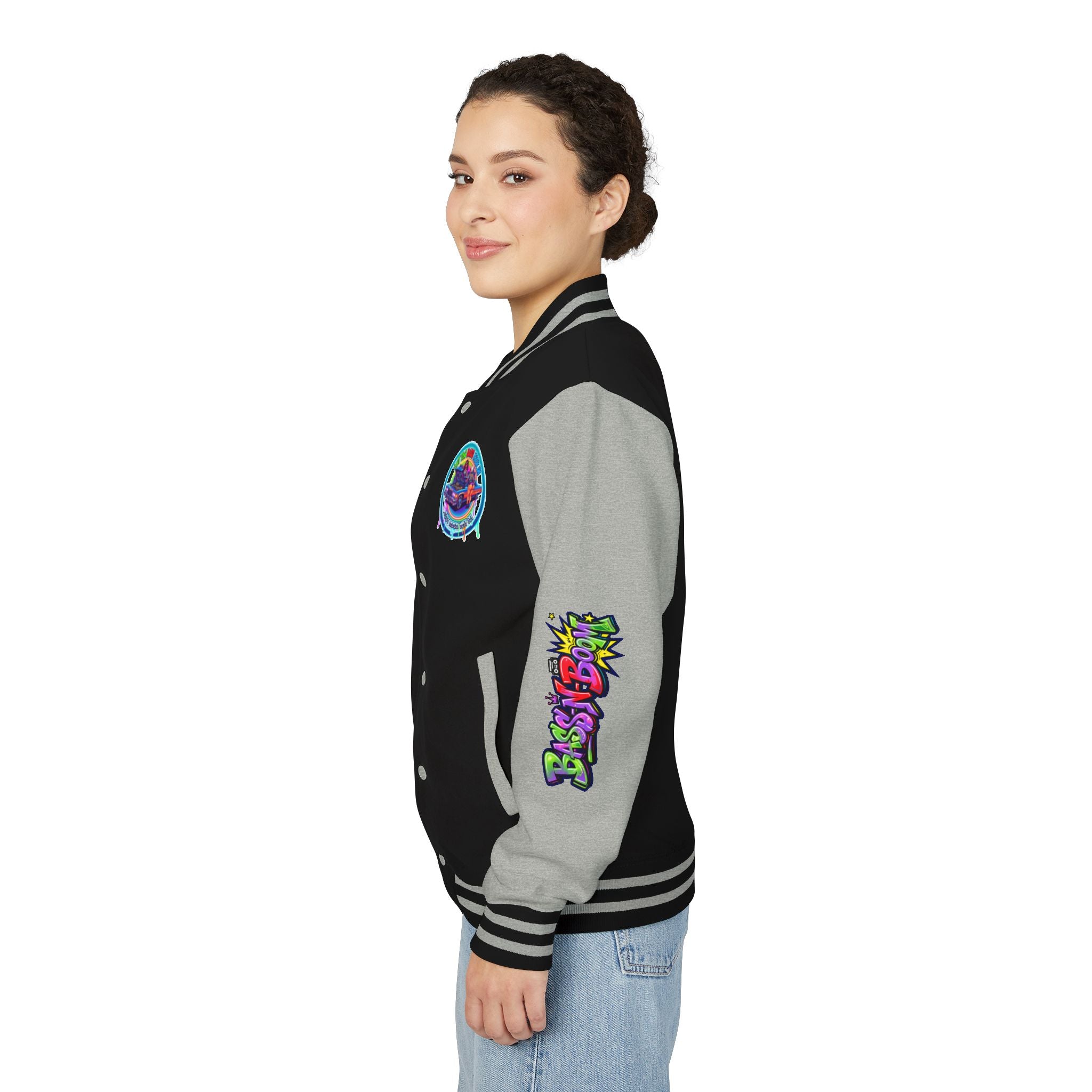 Letterman Jacket — ' Let The Bass Kick In' Retro Lowrider Crew Graphic
