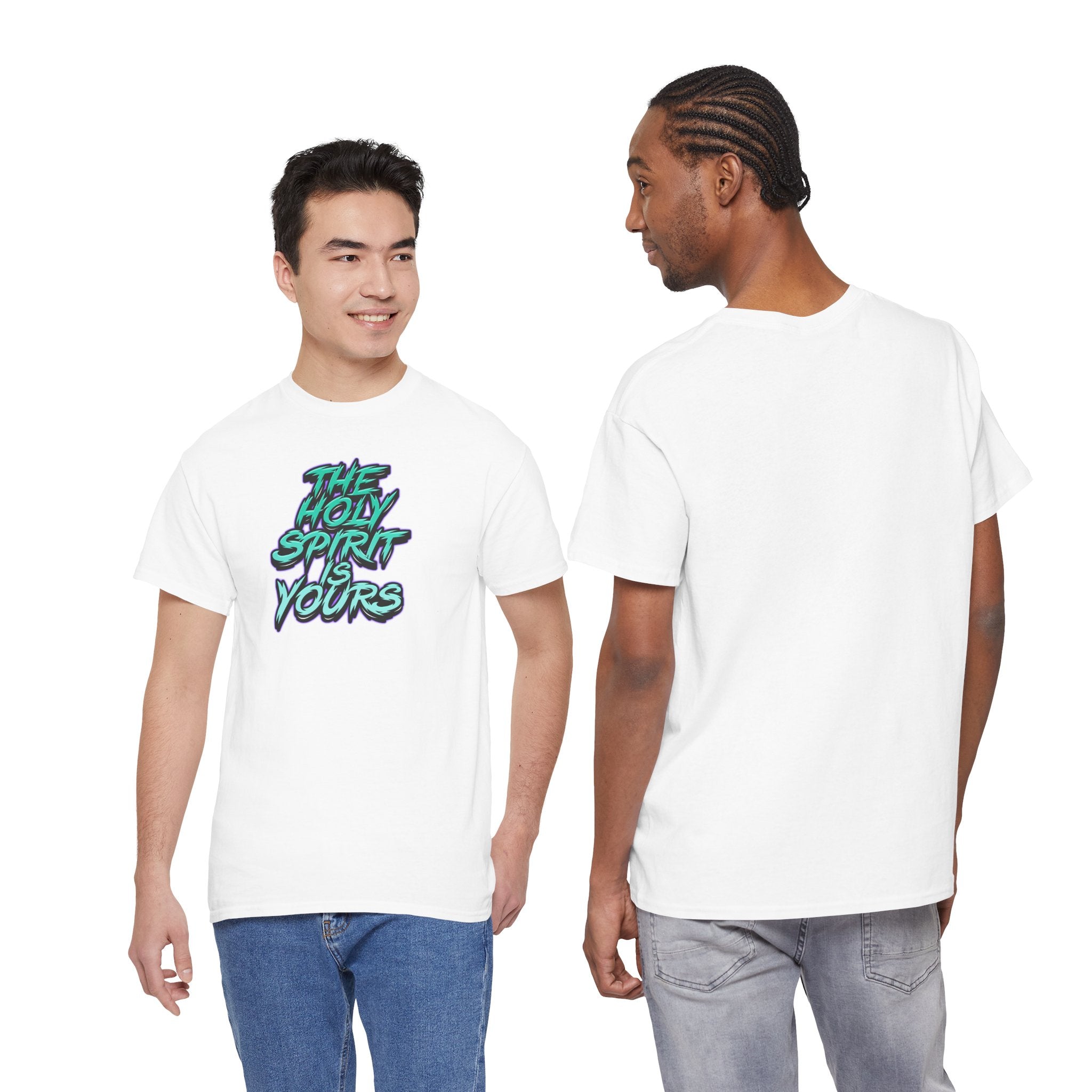 T-Shirt — "The Holy Spirit Yours" Retro Script Faith Tee