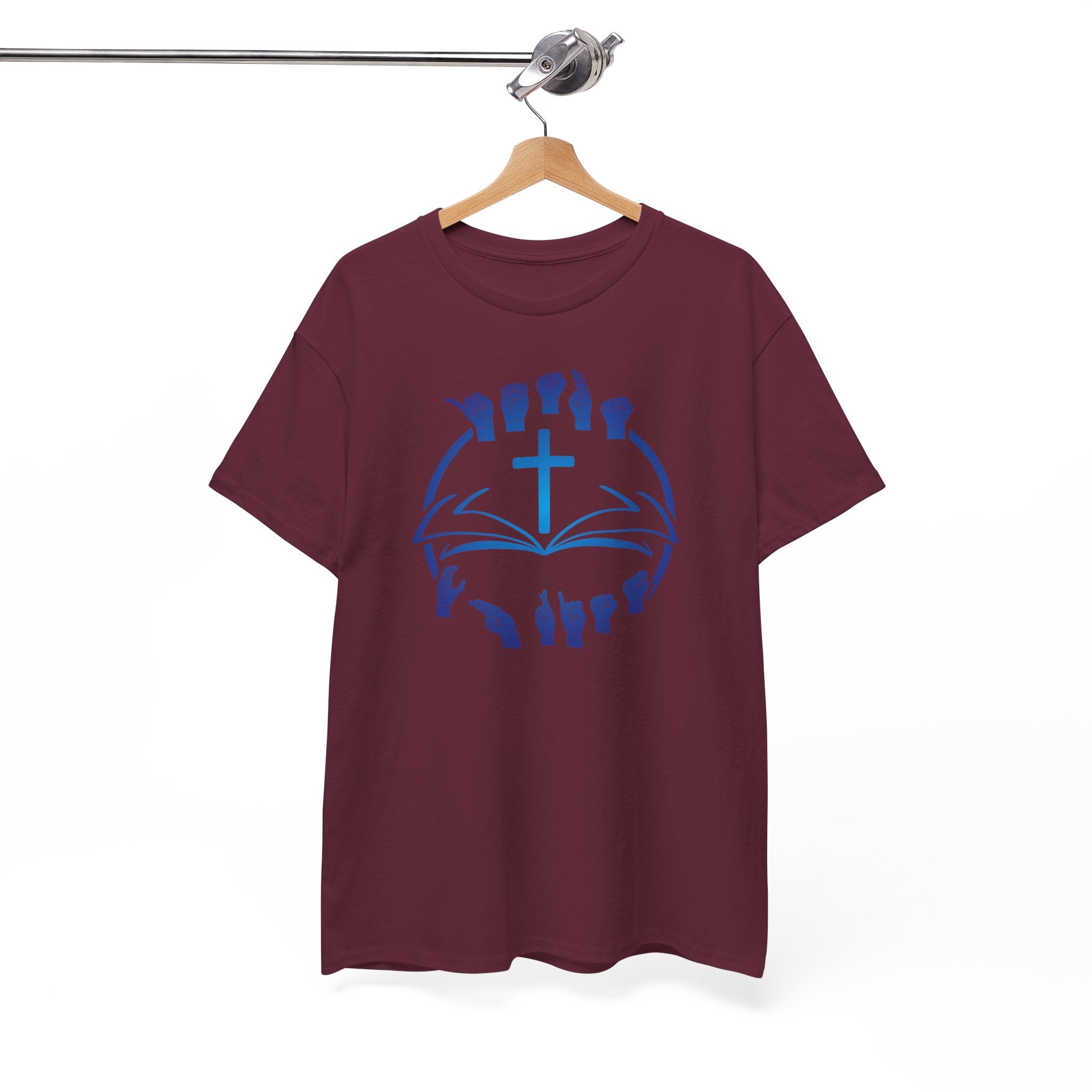 "Christian Bible Cross Sign Language "T-Shirt — Faith Prayer Hands Tee