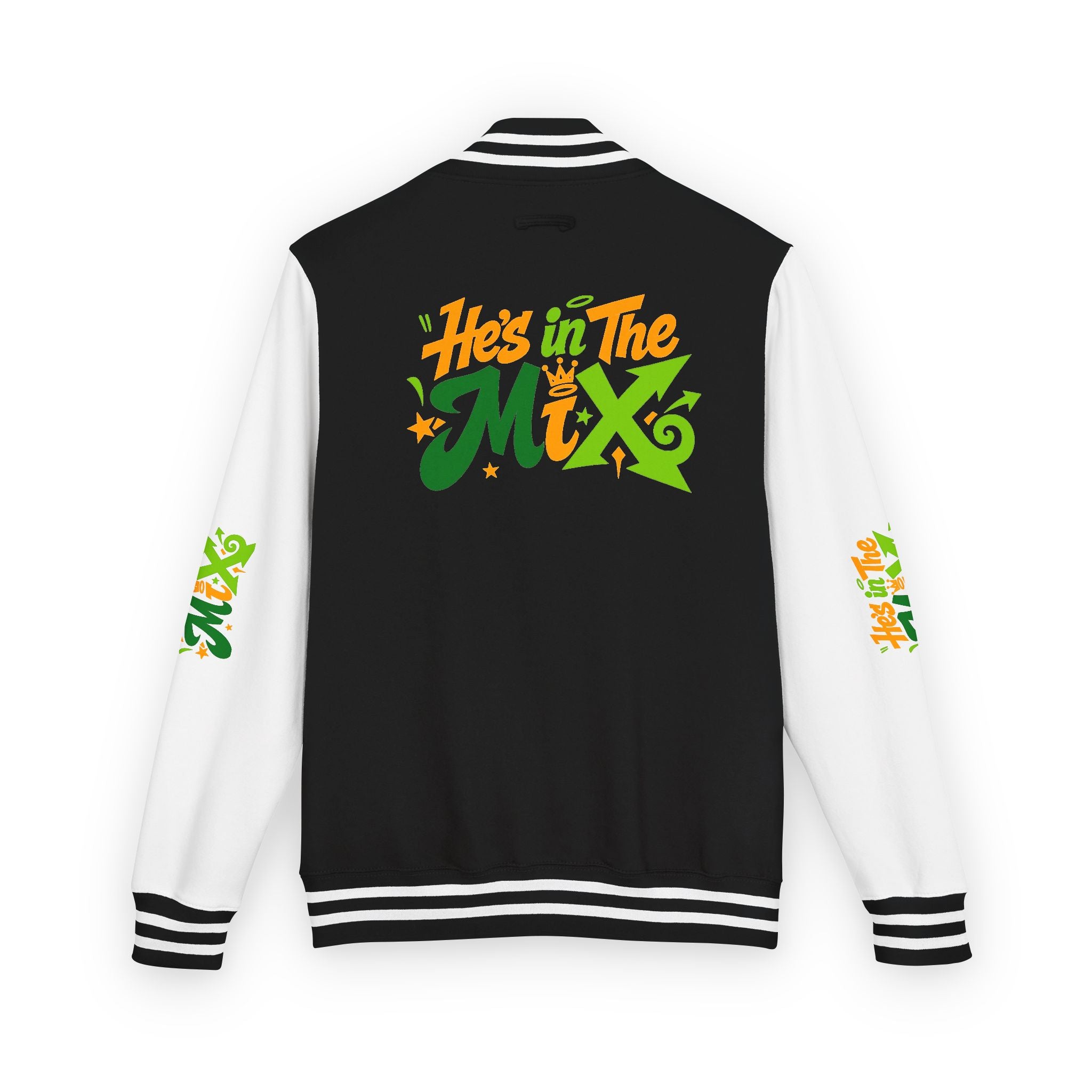 Letterman Jacket - "He's in the Mix" Retro Graffiti Varsity Jacket