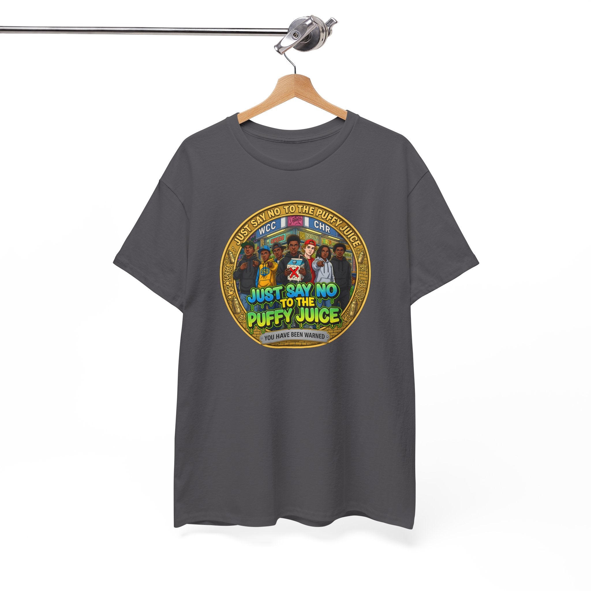 T-Shirt — "Just Say No to the Puffy Juice" Retro Anti-Vape Graphic Tee