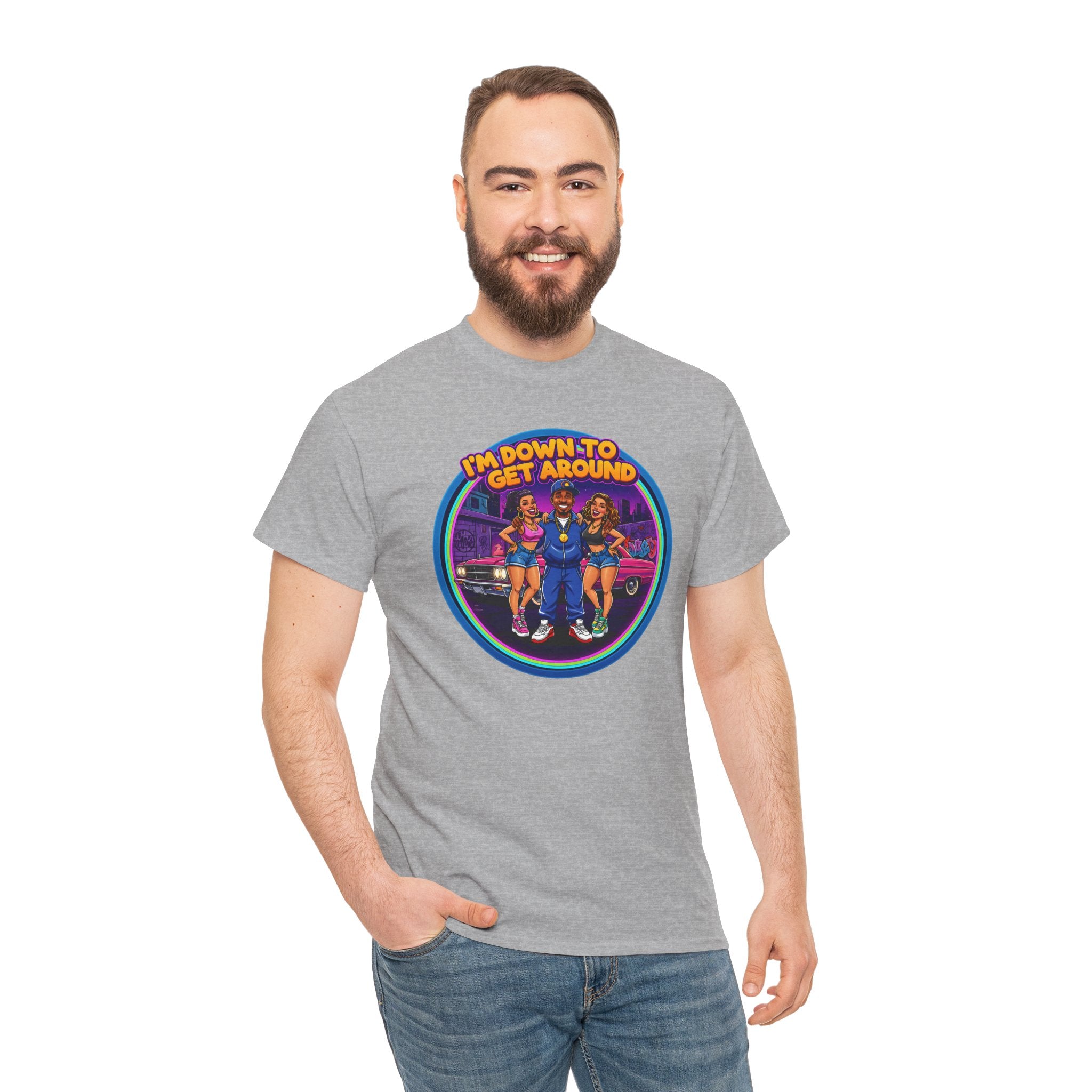 T-Shirt — 'I'm Down to Get Around' Retro Skate Crew Graphic Tee