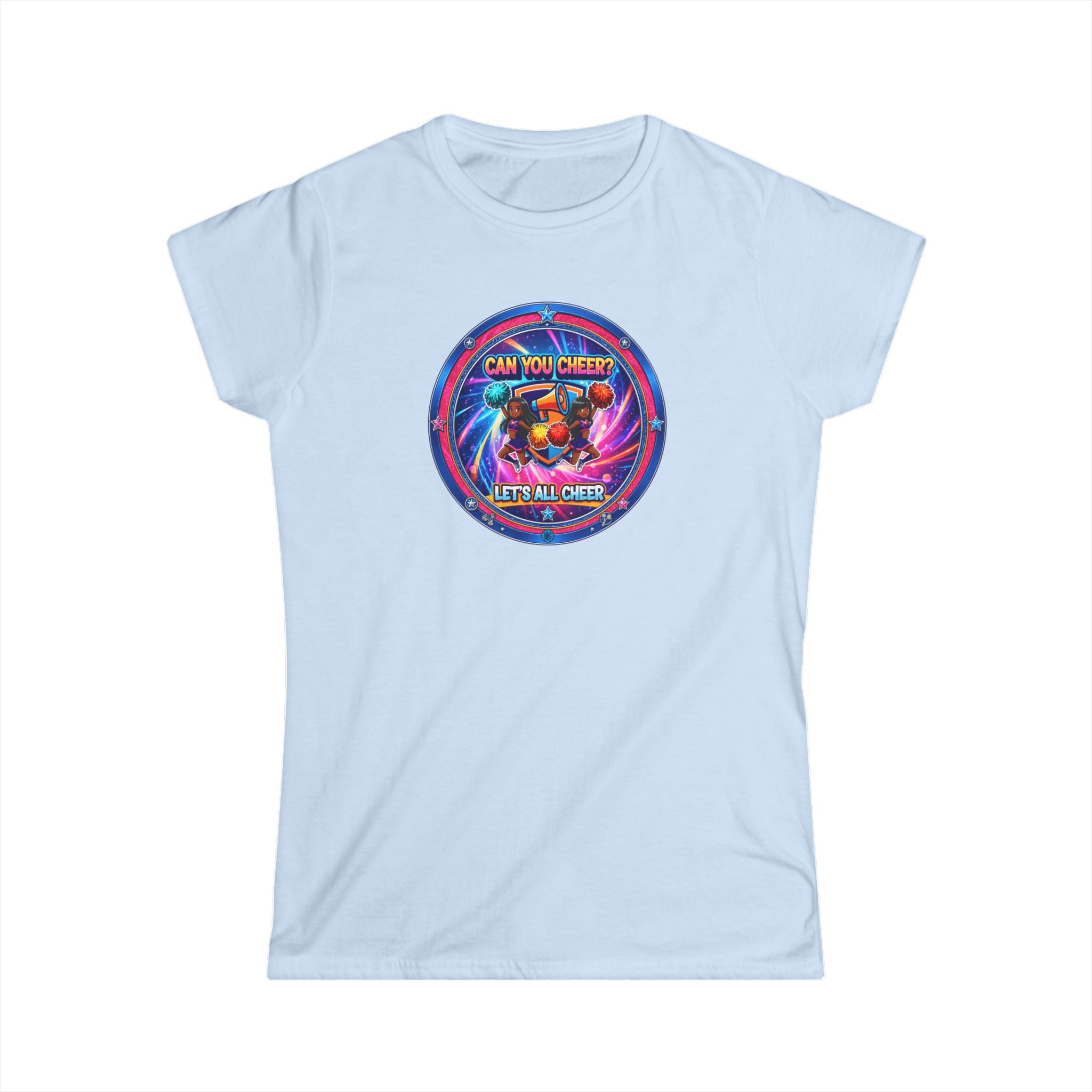 "Can You Cheer? Let’s All Cheers" Retro Neon Graphic Tee