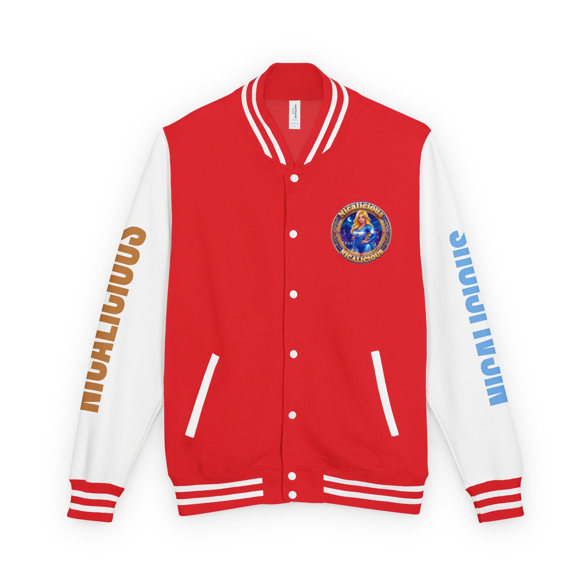 Letterman Jacket — 'Nicalicious' Retro Varsity Jacket with Angel Crest