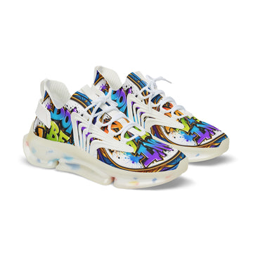 Men's Mesh Sneakers — " Don't Be A Junkie" Colorful 'Don't Be a Junkie' Graffiti Athletic Shoes