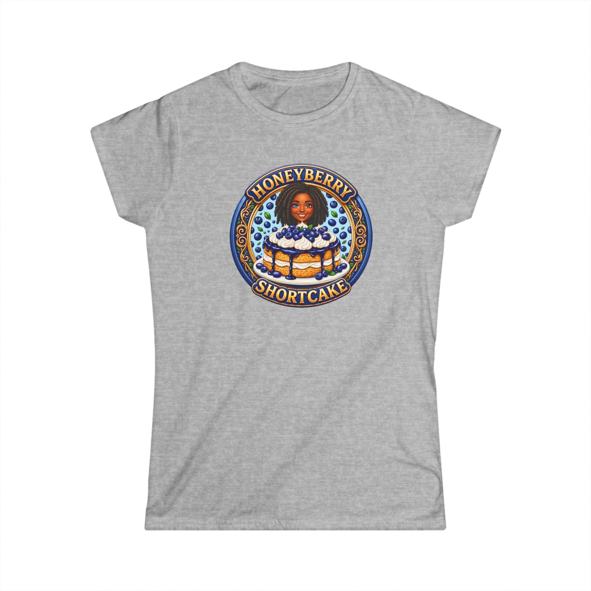 "Honeyberry Shortcake" Women's Tee – Retro Dessert Graphic Shirt