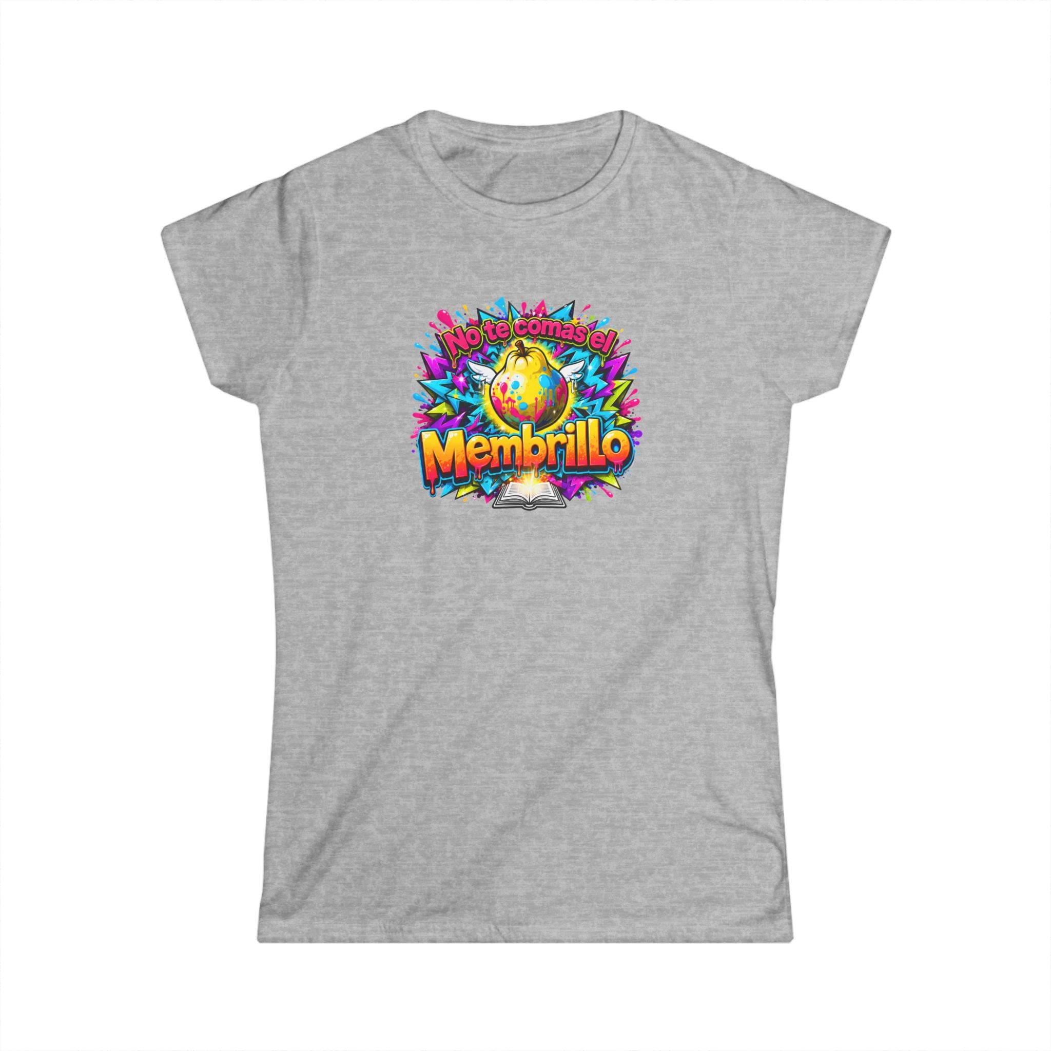 T-Shirt — Colorful "No Te Comas El Membrillo" Graphic Tee (Vibrant Fruit Art)