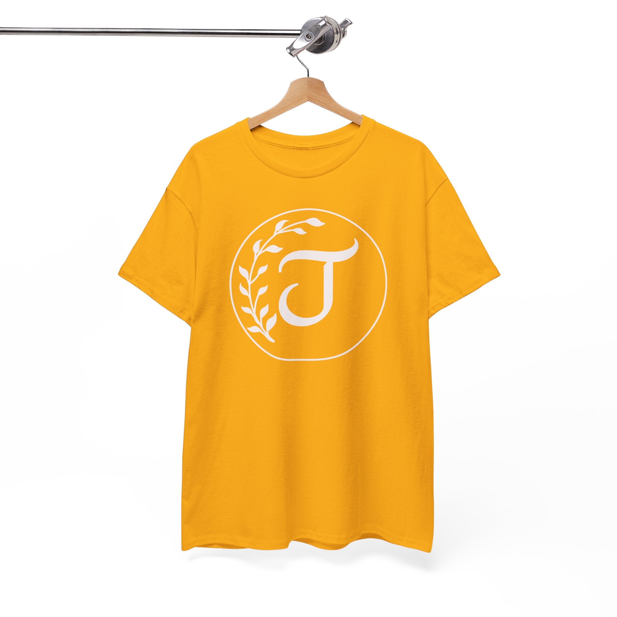 White Tee with Subtle "Floral J " Jesus Christ "— Minimalist Japanese Character T-Shirt
