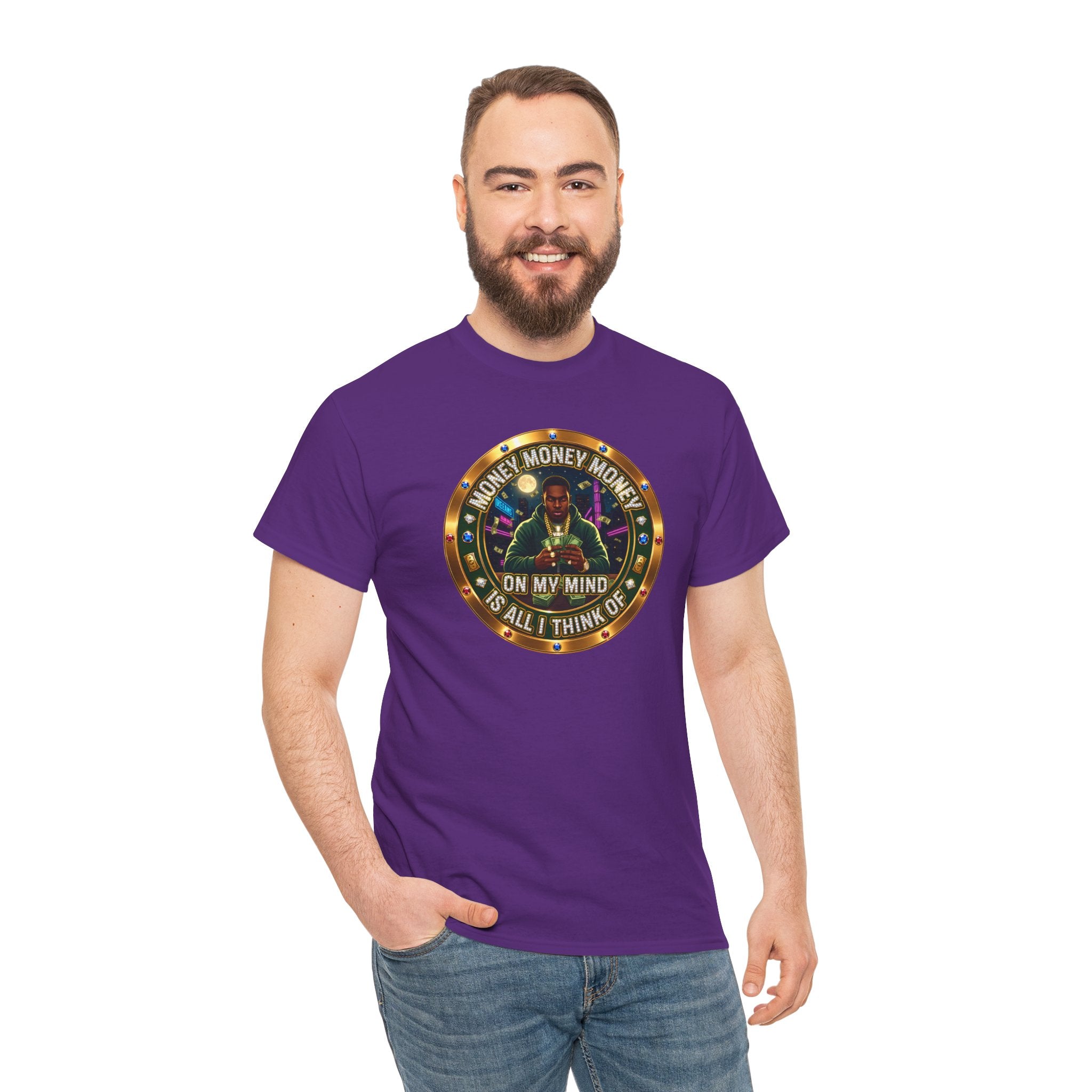 "Money On My Mind" Graphic Tee — Retro Casino Coin Design