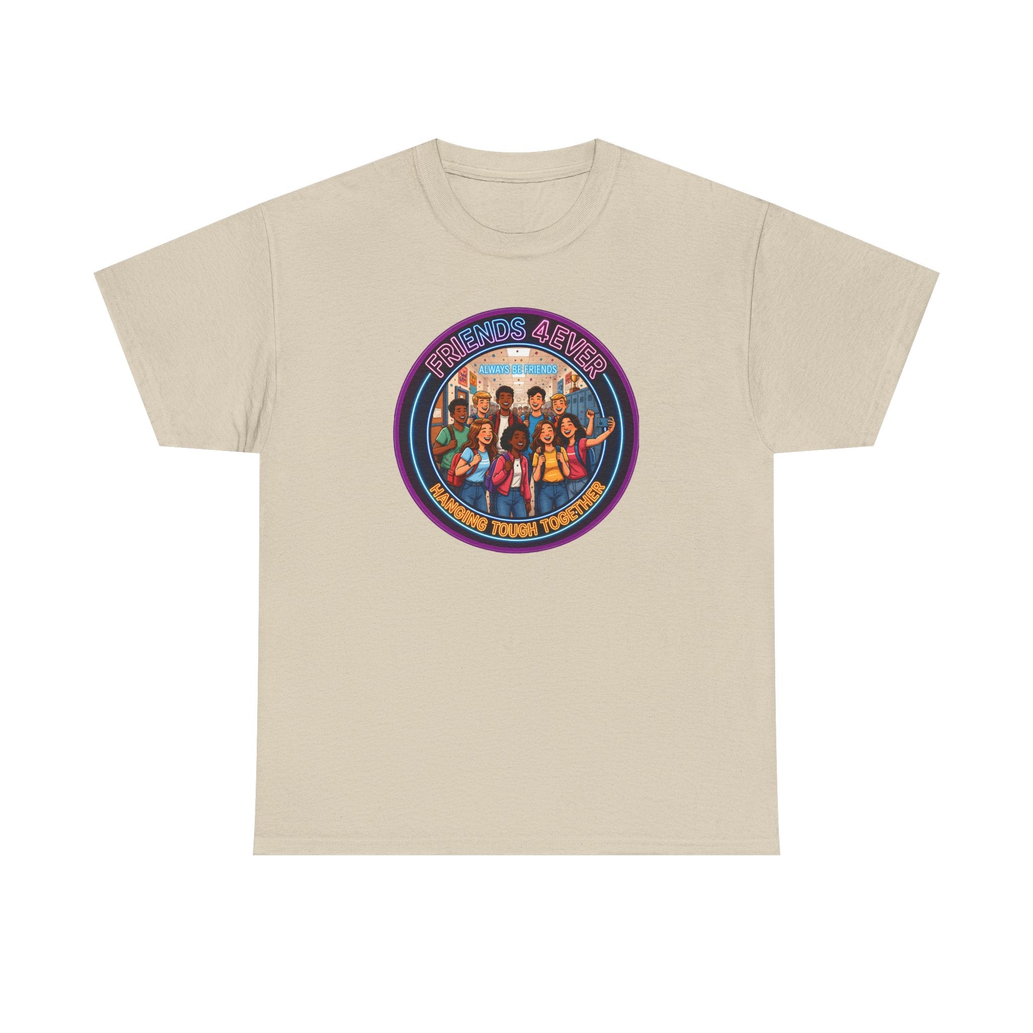 Graphic Tee — Retro Group Illustration "Friends Forever"