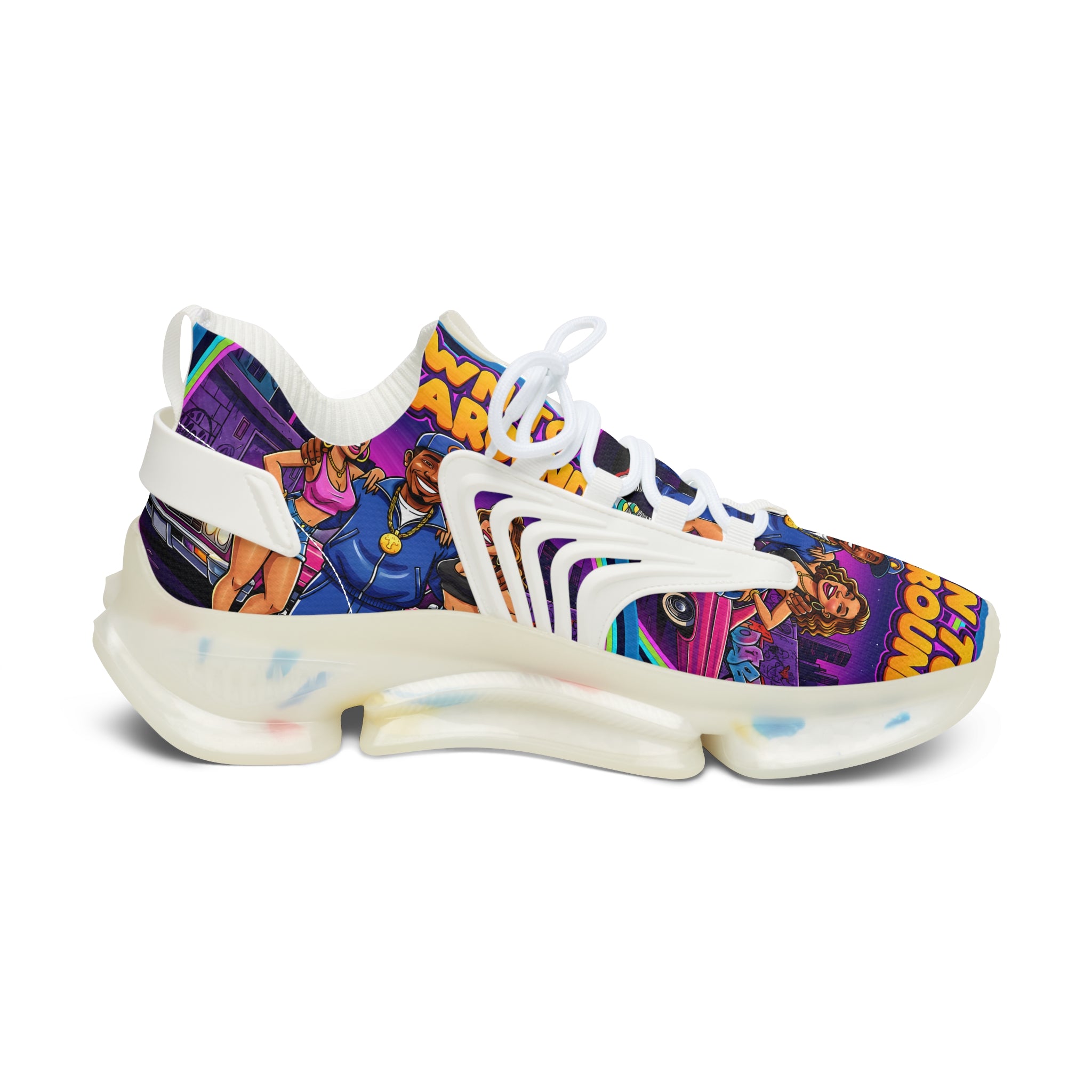 Men's Mesh Sneakers — Colorful 'Get Around' Graphic Athletic Shoes for men's