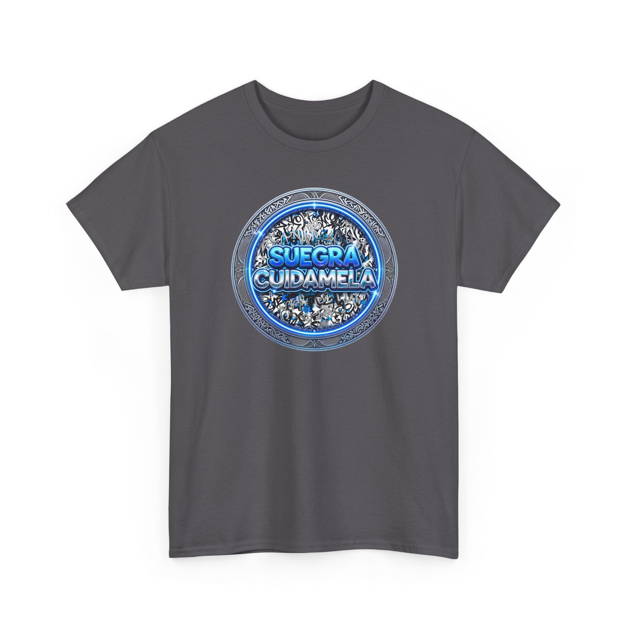 T-Shirt — Suegra Cuídame (Blue Floral Emblem)