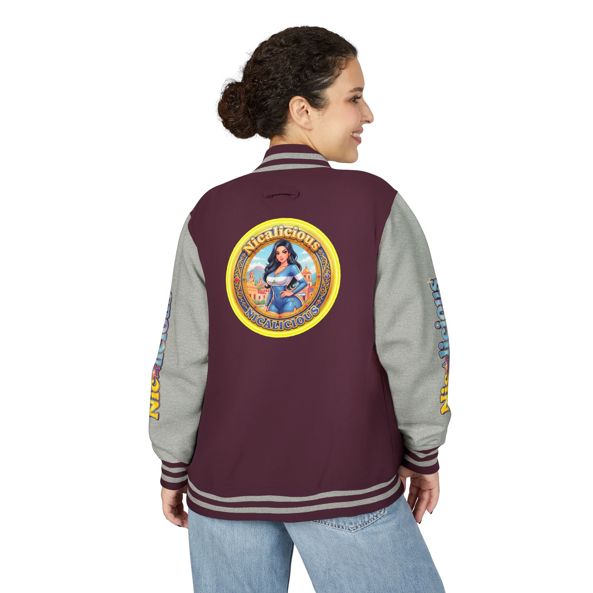 Letterman Jacket — 'Nicalicious' Retro Badge Varsity Jacket