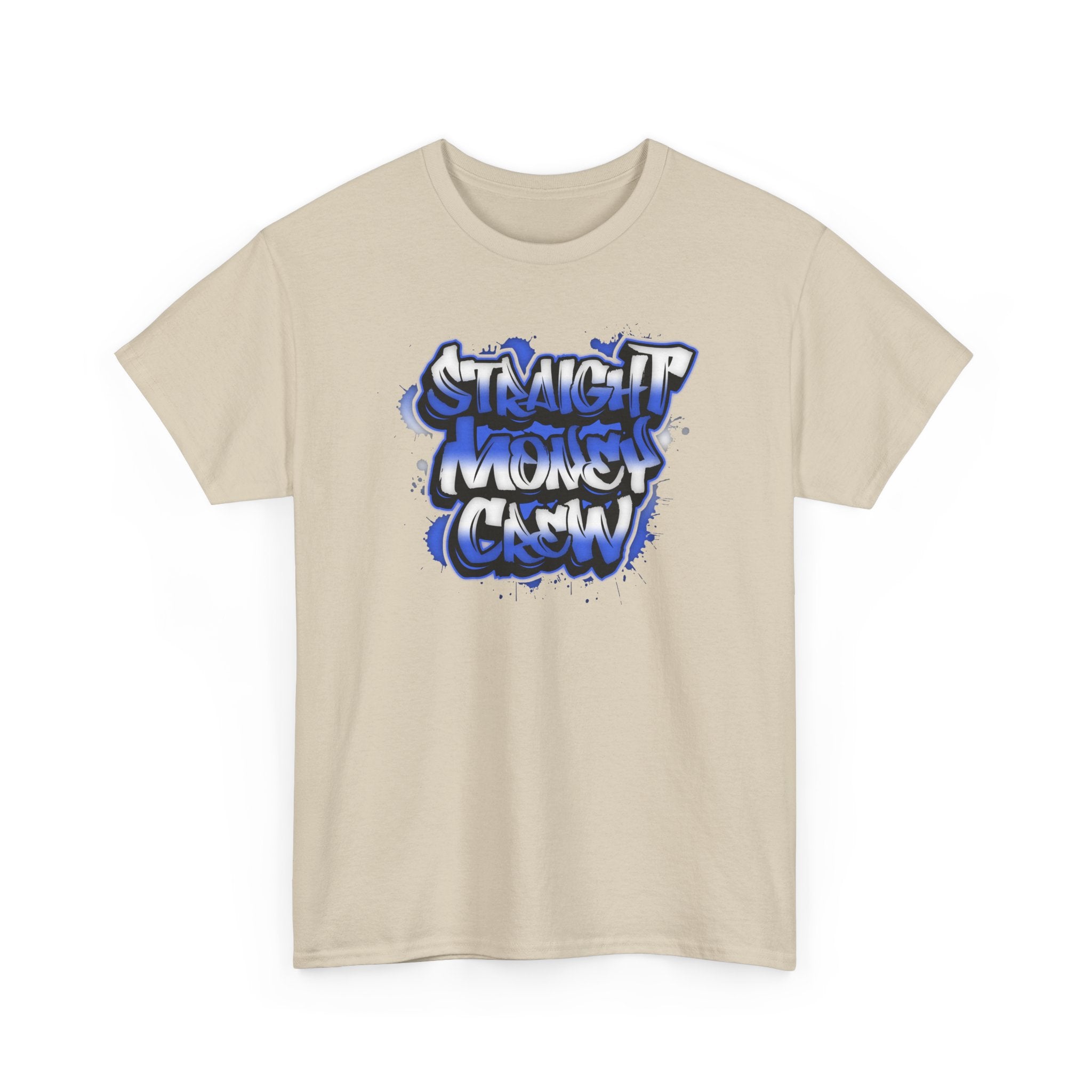 T-Shirt — "Stackin' Money Crew" Blue Graffiti Graphic Tee