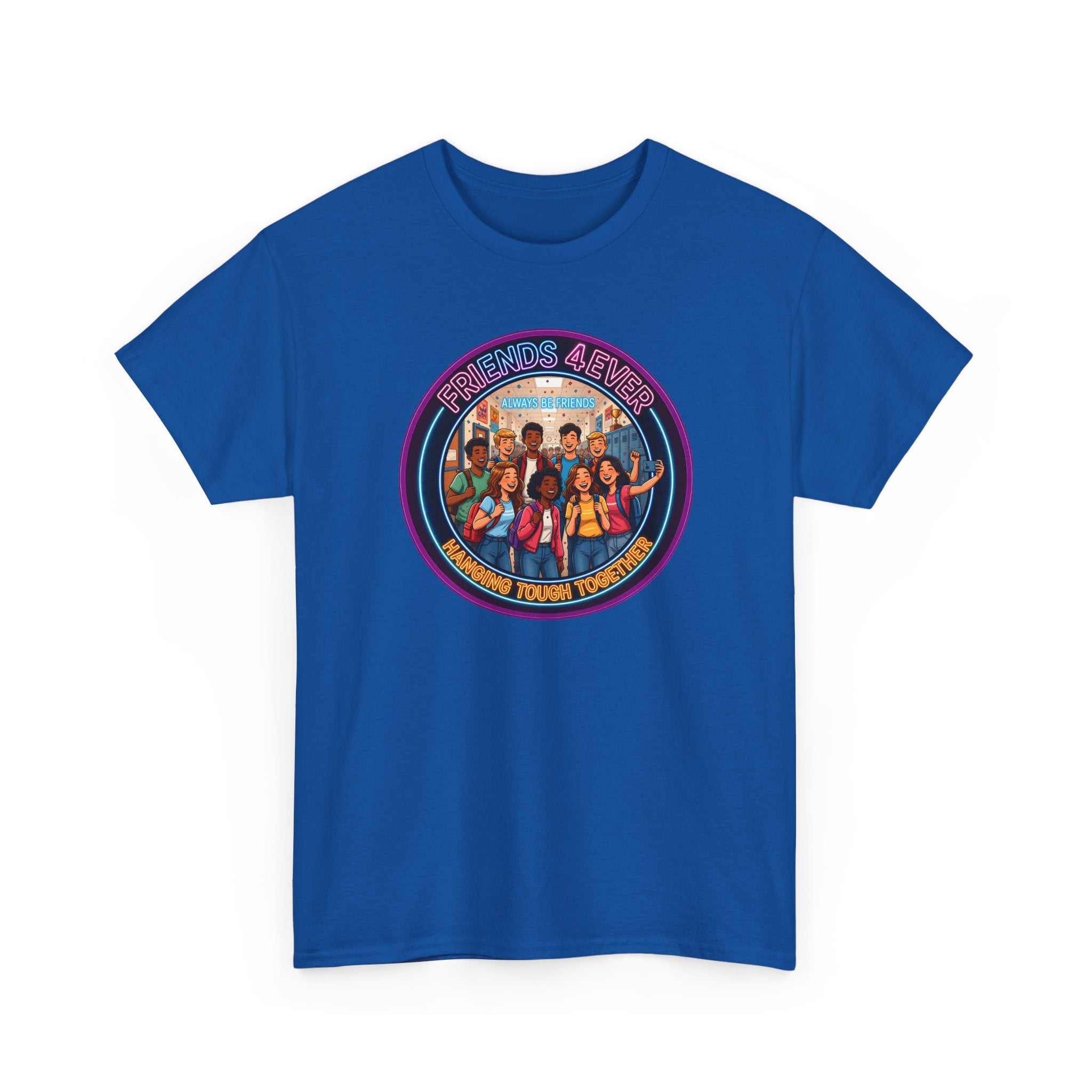 Graphic Tee — Retro Group Illustration "Friends Forever"