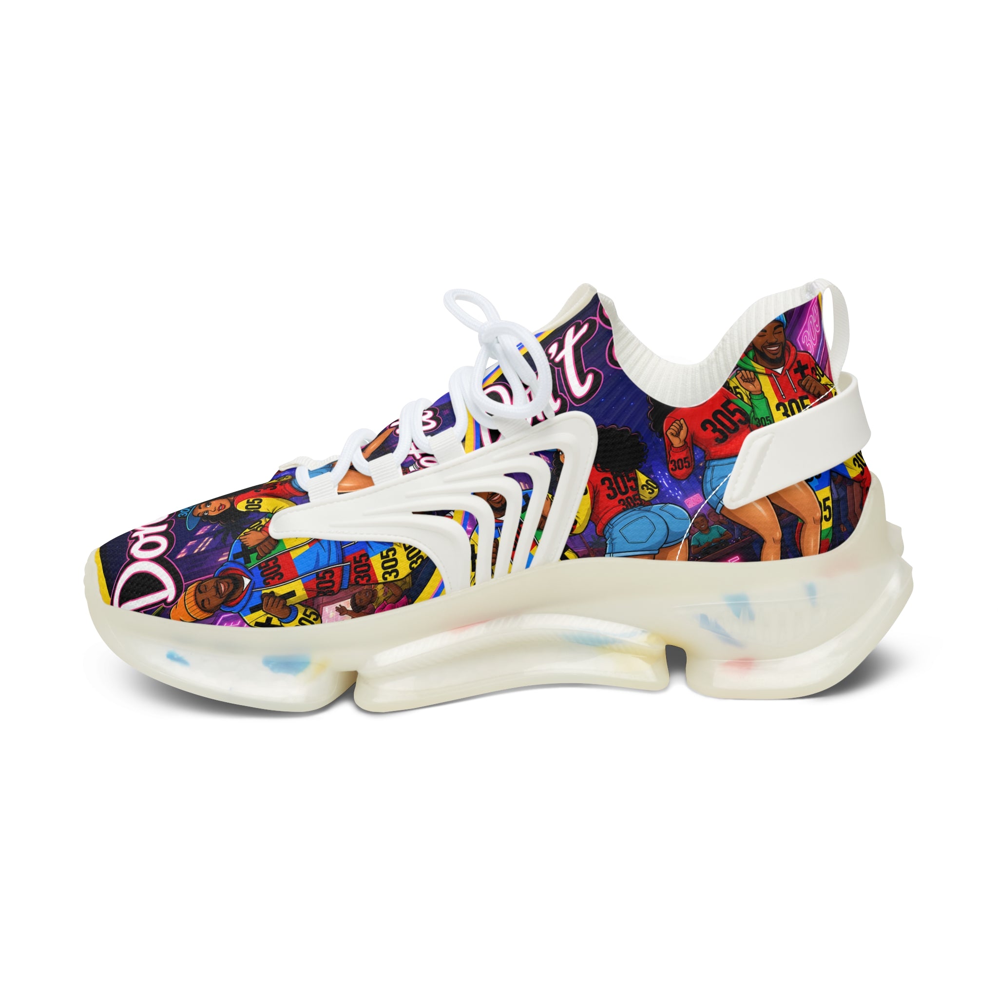 Women's Mesh Sneakers — Bold Graphic 'Don't Stop' Fashion Trainers