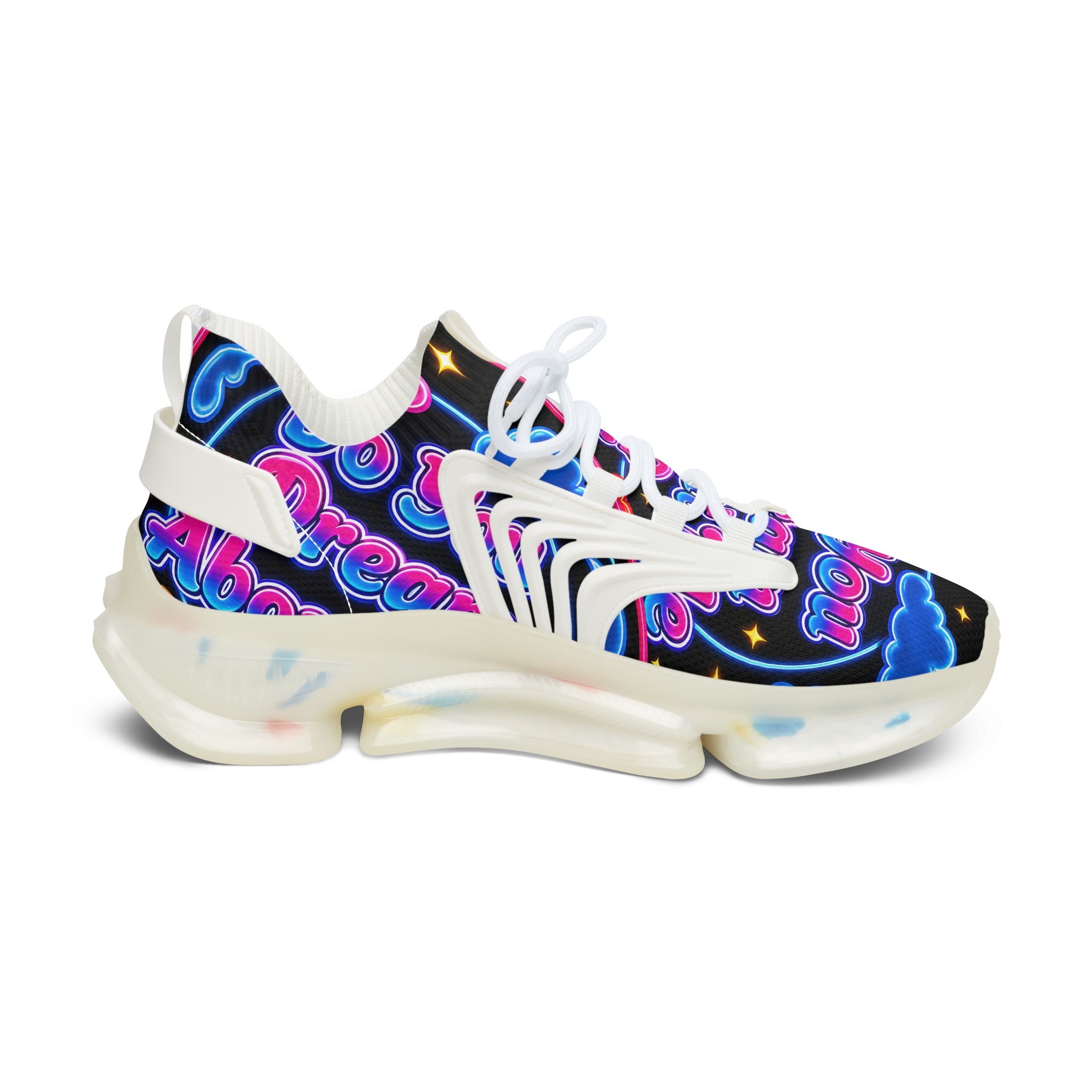 Mesh Sneakers — Neon Dream Graphic Women's Athletic Shoes