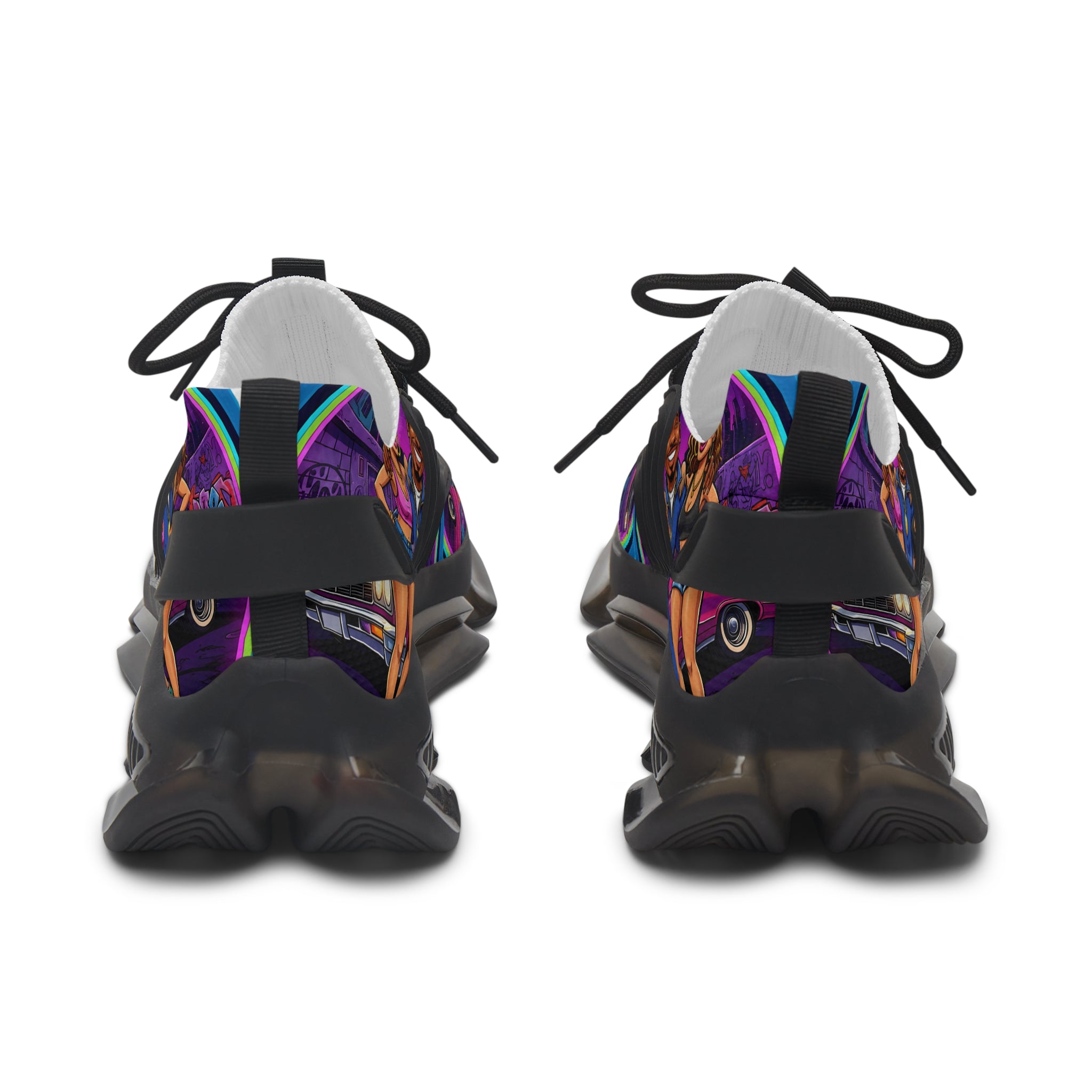 Men's Mesh Sneakers — Colorful 'Get Around' Graphic Athletic Shoes for men's