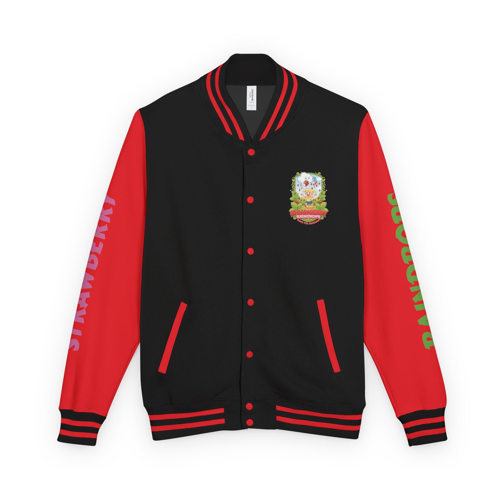 Letterman Jacket —Strawberry Raindrops Back Patch