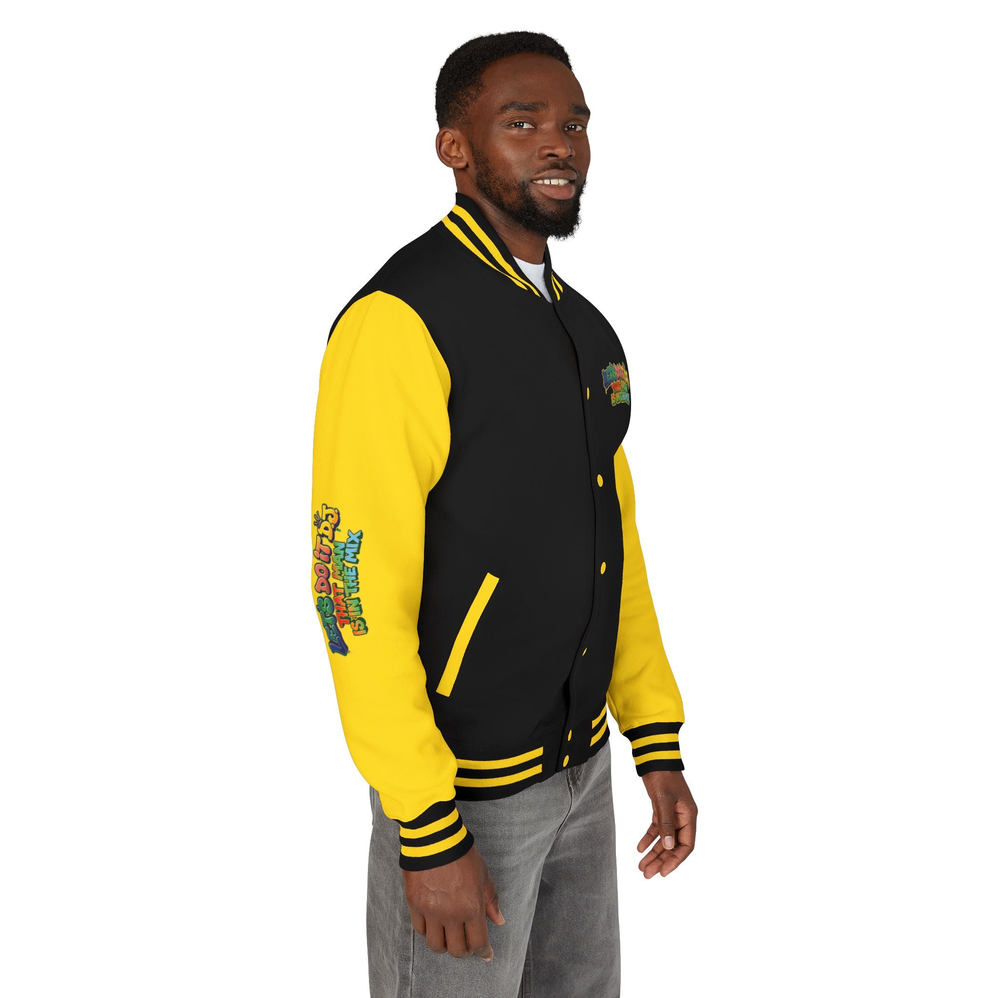 Letterman Jacket — 'Let's Do It' DJ Graphic Varsity Jacket