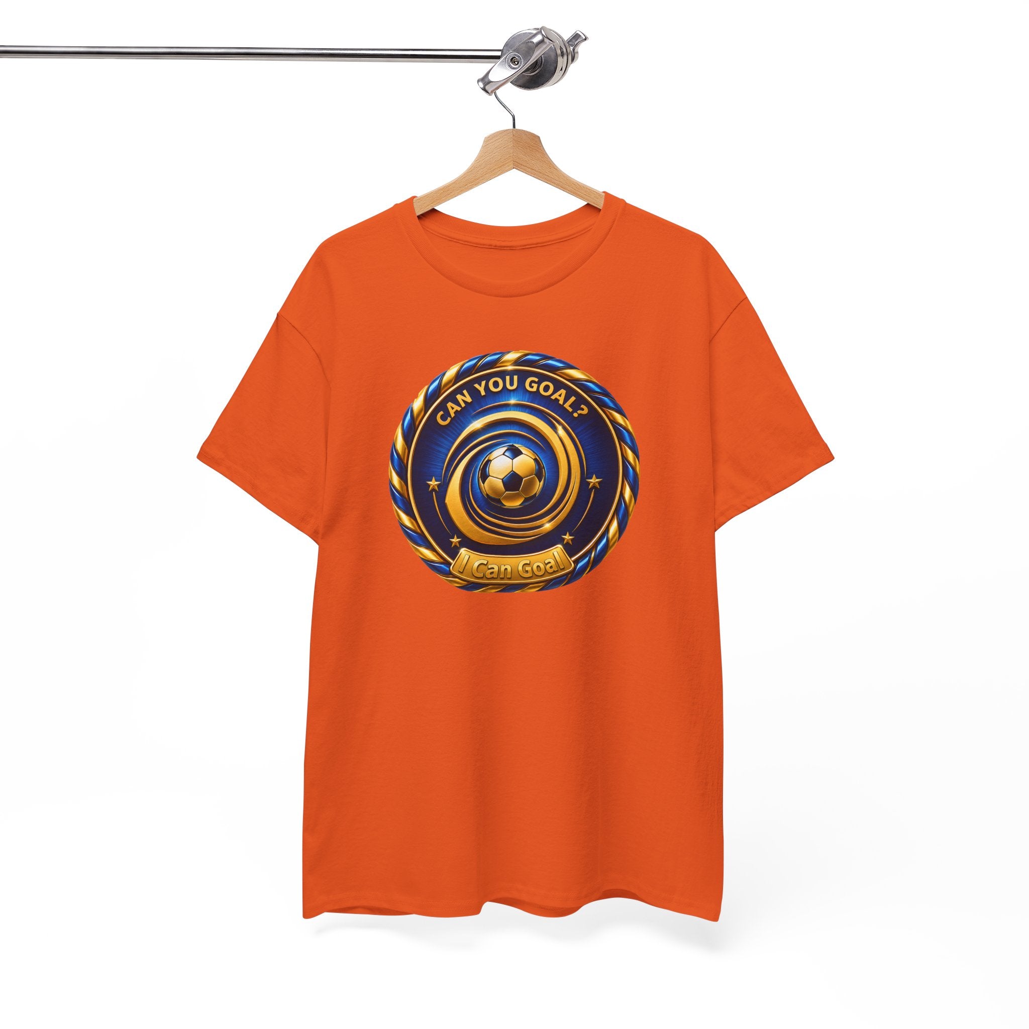 Soccer Badge Tee — "Can You Goal?" Graphic Soccer Shirt