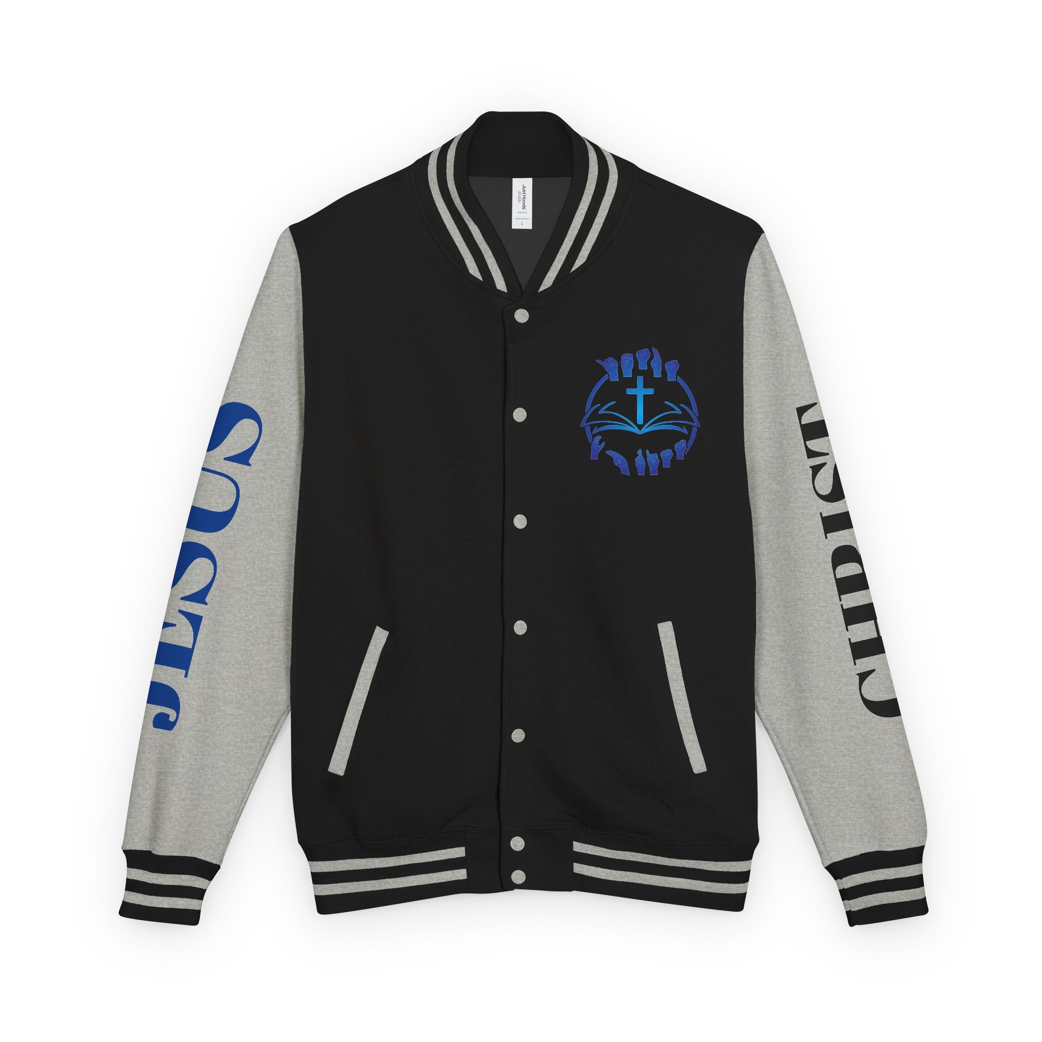 Christian Cross Letterman Jacket — Faith Crewneck Varsity Jacket