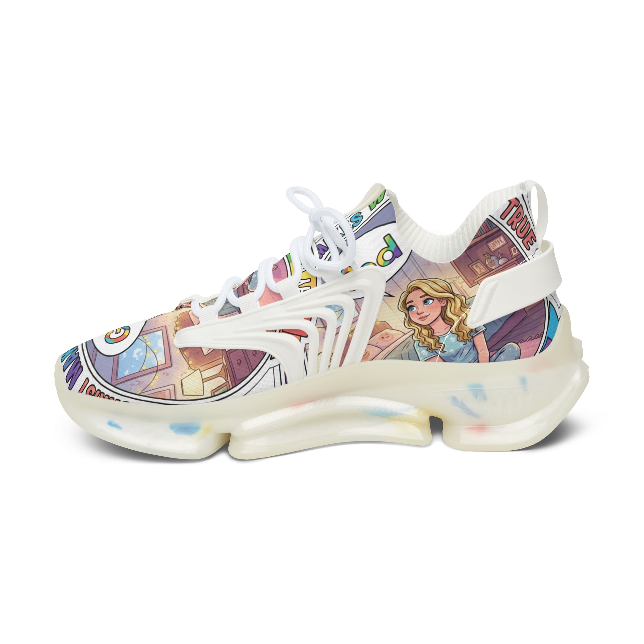 Mesh Sneakers — Inspirational 'Jesus Christ Makes Wishes Come True" Graphic Women's Trainers