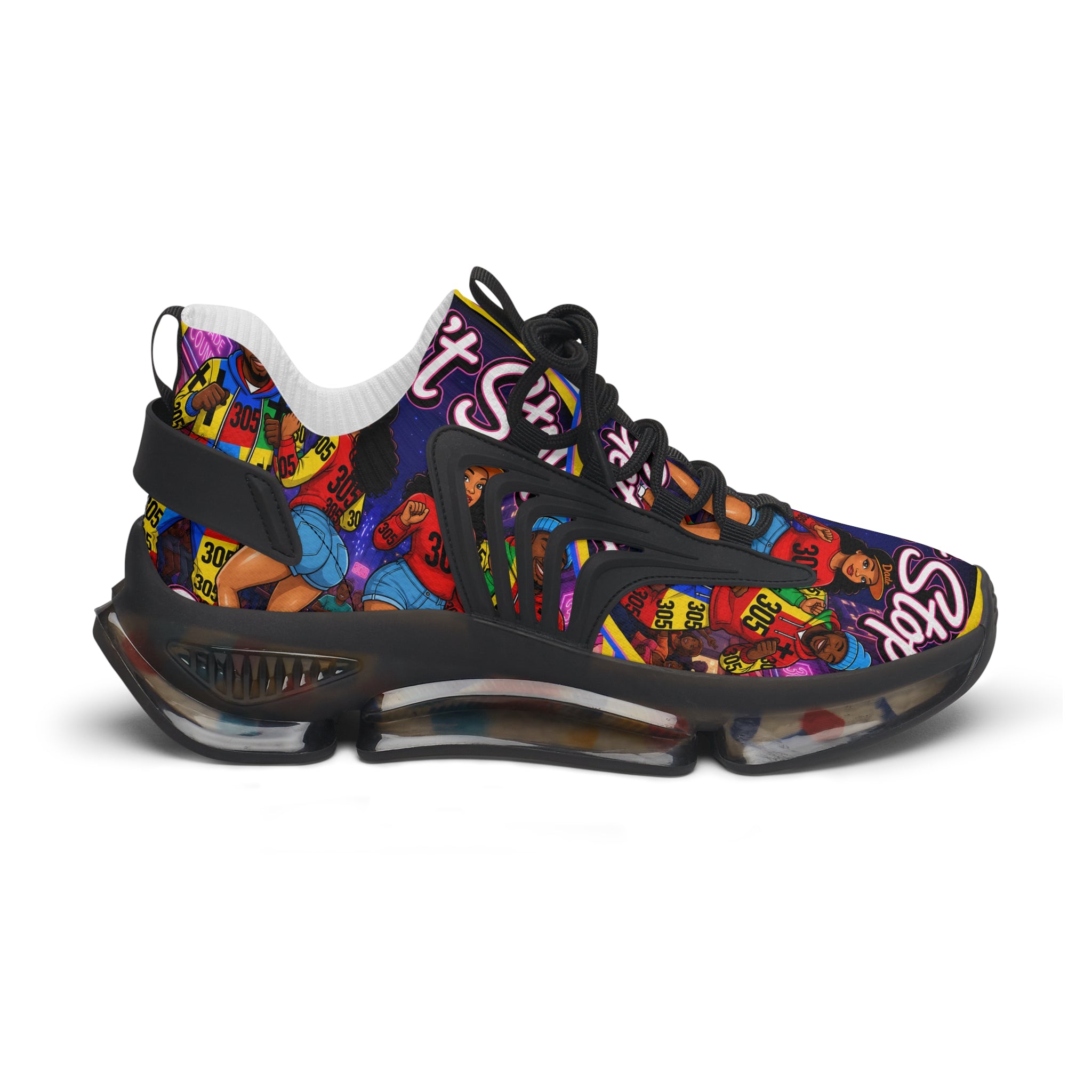 Women's Mesh Sneakers — Bold Graphic 'Don't Stop' Fashion Trainers