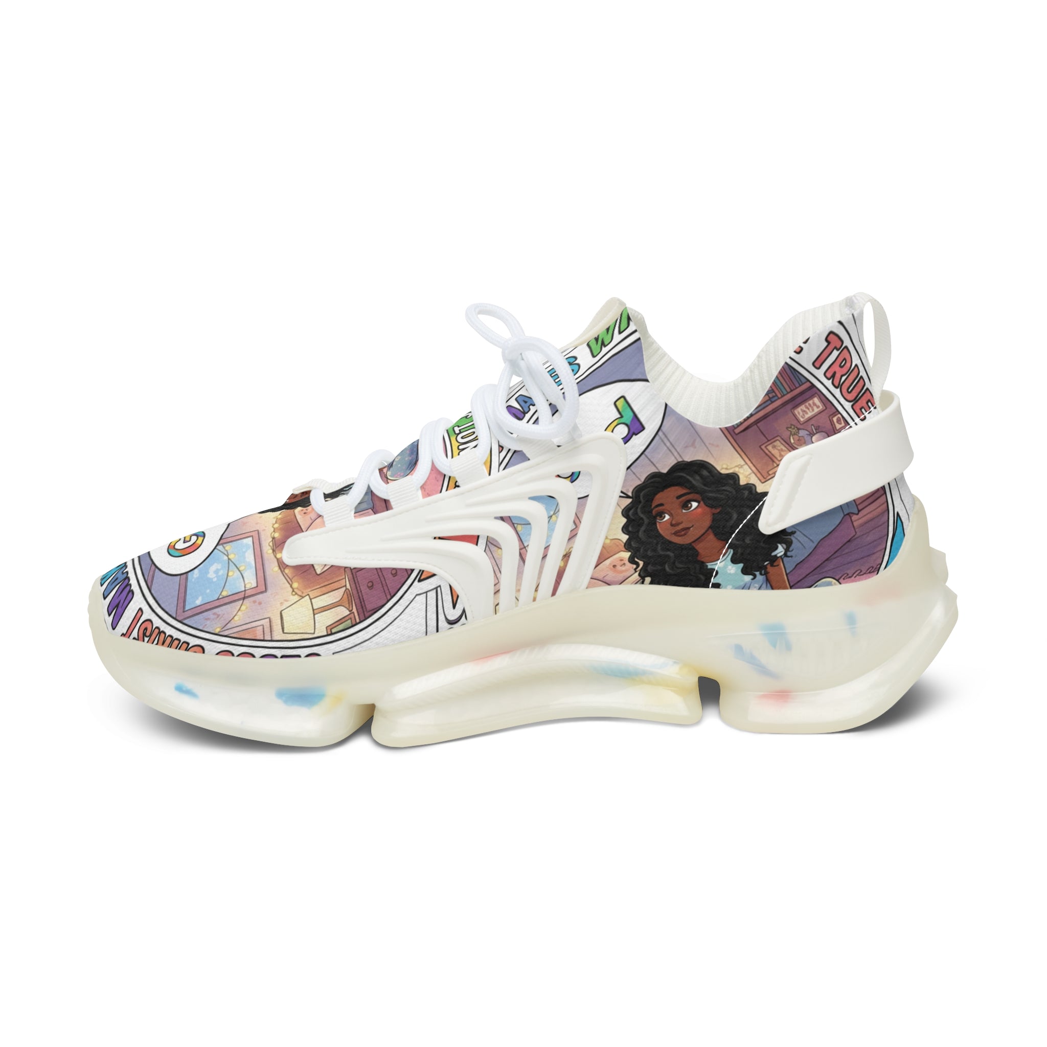 Women's Mesh Sneakers — " Jesus Christ Makes Wishes Come True " Graphic Athletic Shoes