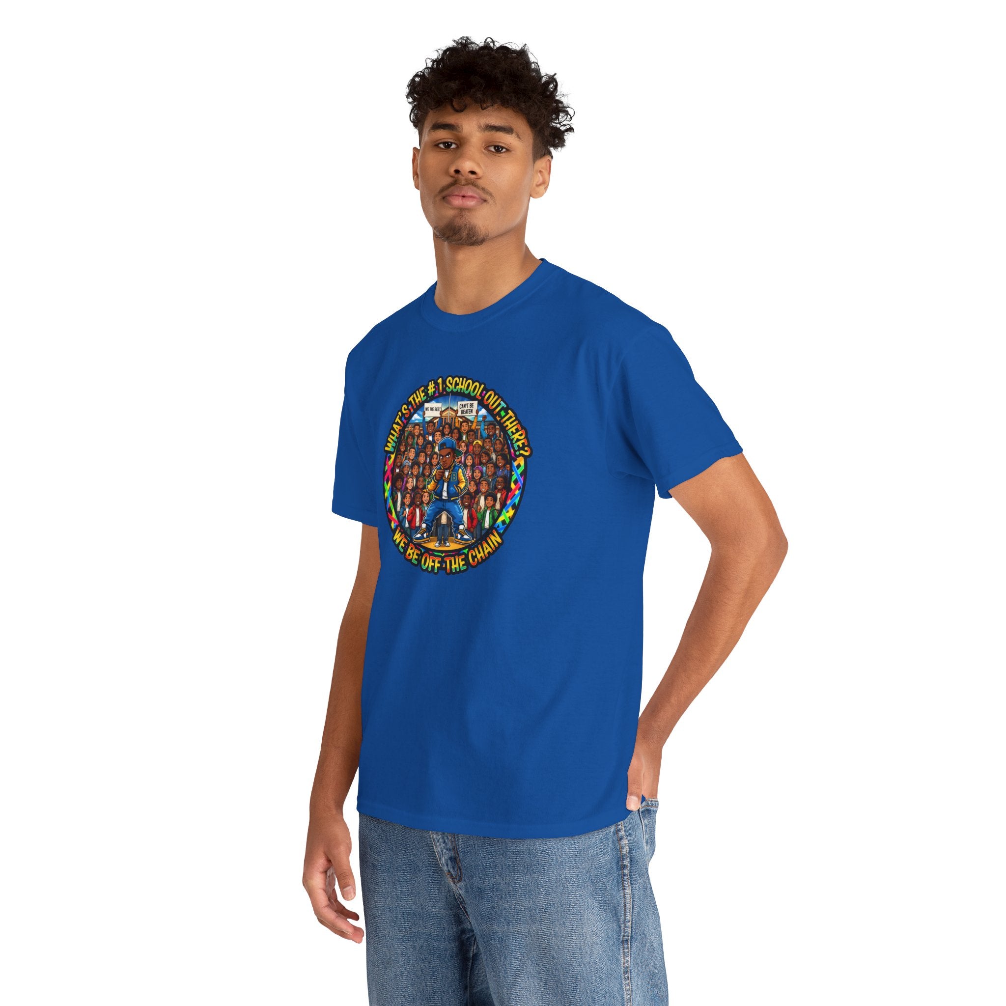 Community Unity Tee — "What's The #1 School Out There" Illustration Shirt