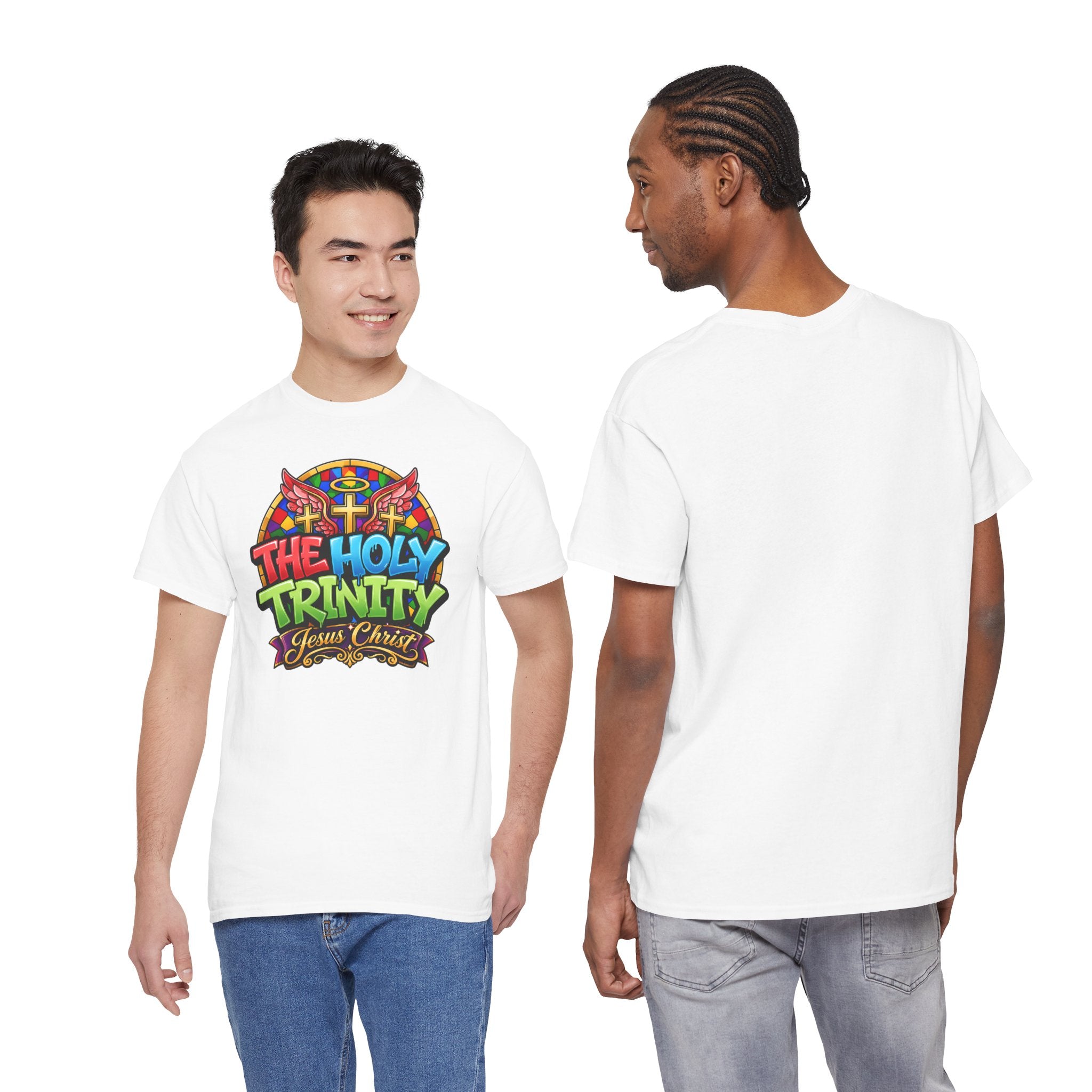 Holy Trinity Graphic Tee — 'The Holy Trinity Jesus Christ' Colorful Faith T-Shirt