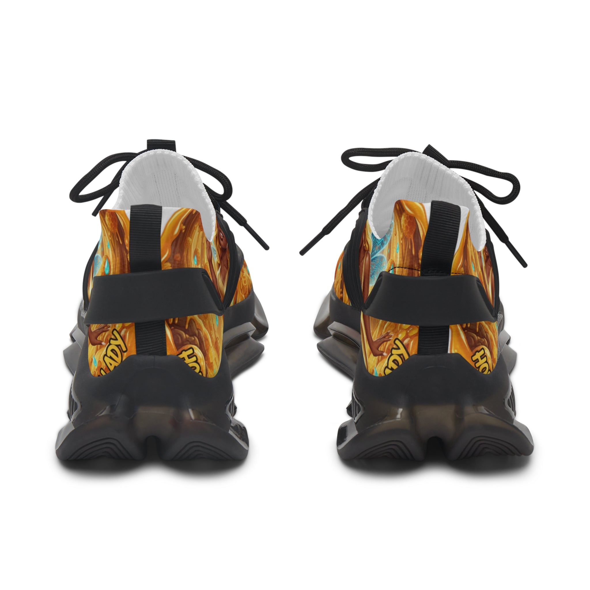 Women's Mesh Sneakers —"Honey Bee Bae" Golden Bee Fairy Graphic Athletic Shoes