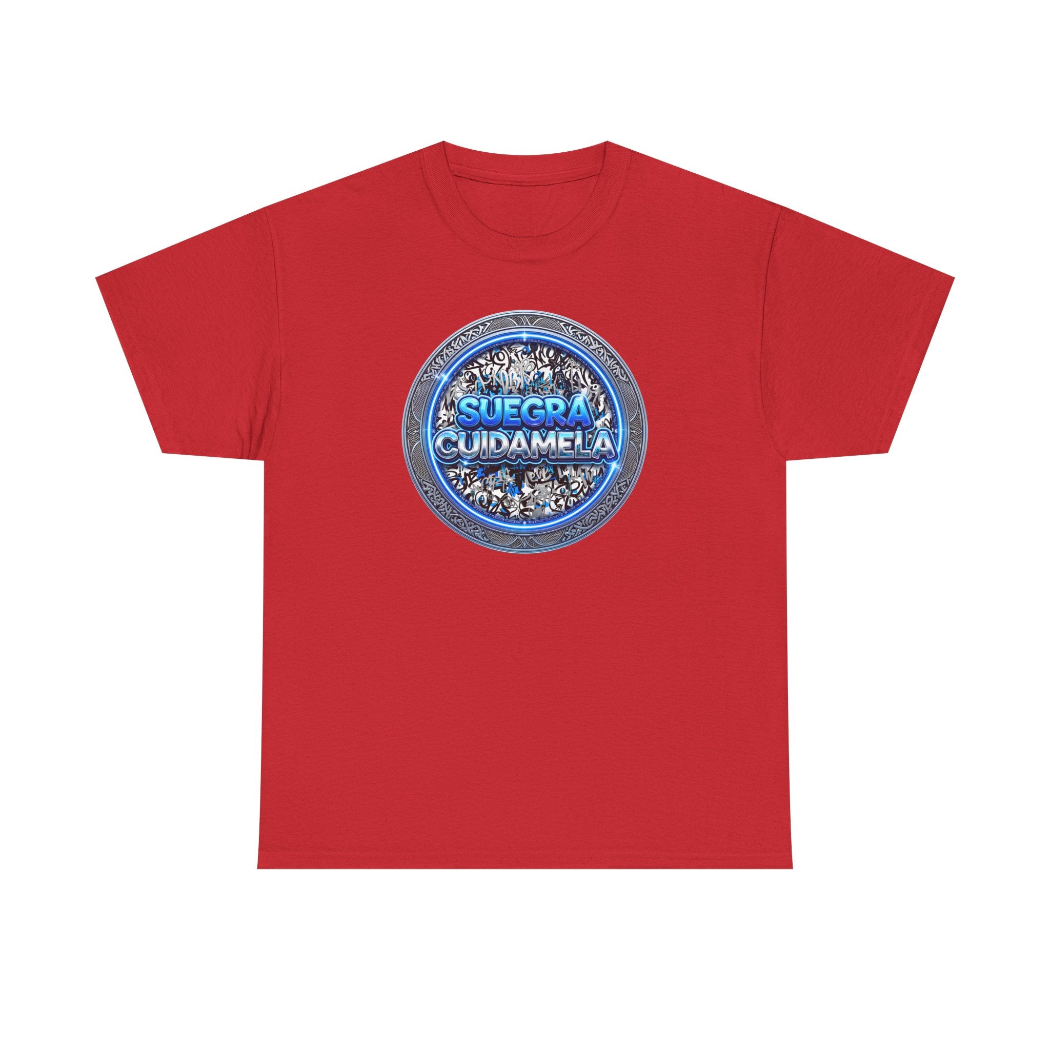 T-Shirt — Suegra Cuídame (Blue Floral Emblem)