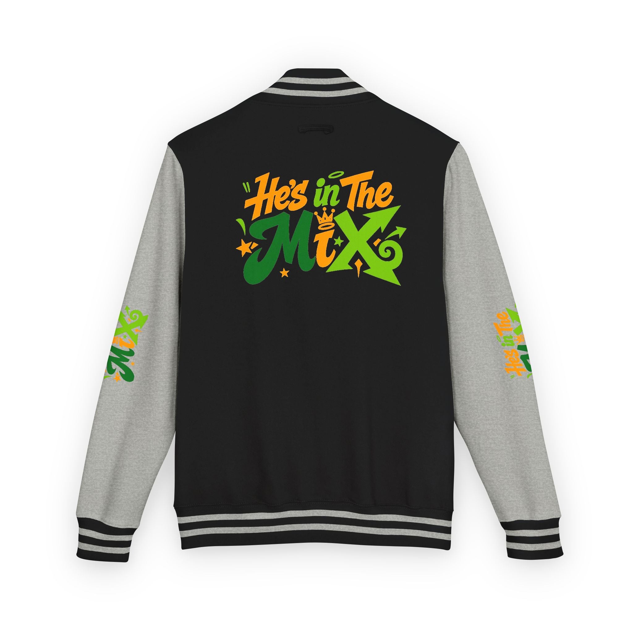 Letterman Jacket - "He's in the Mix" Retro Graffiti Varsity Jacket