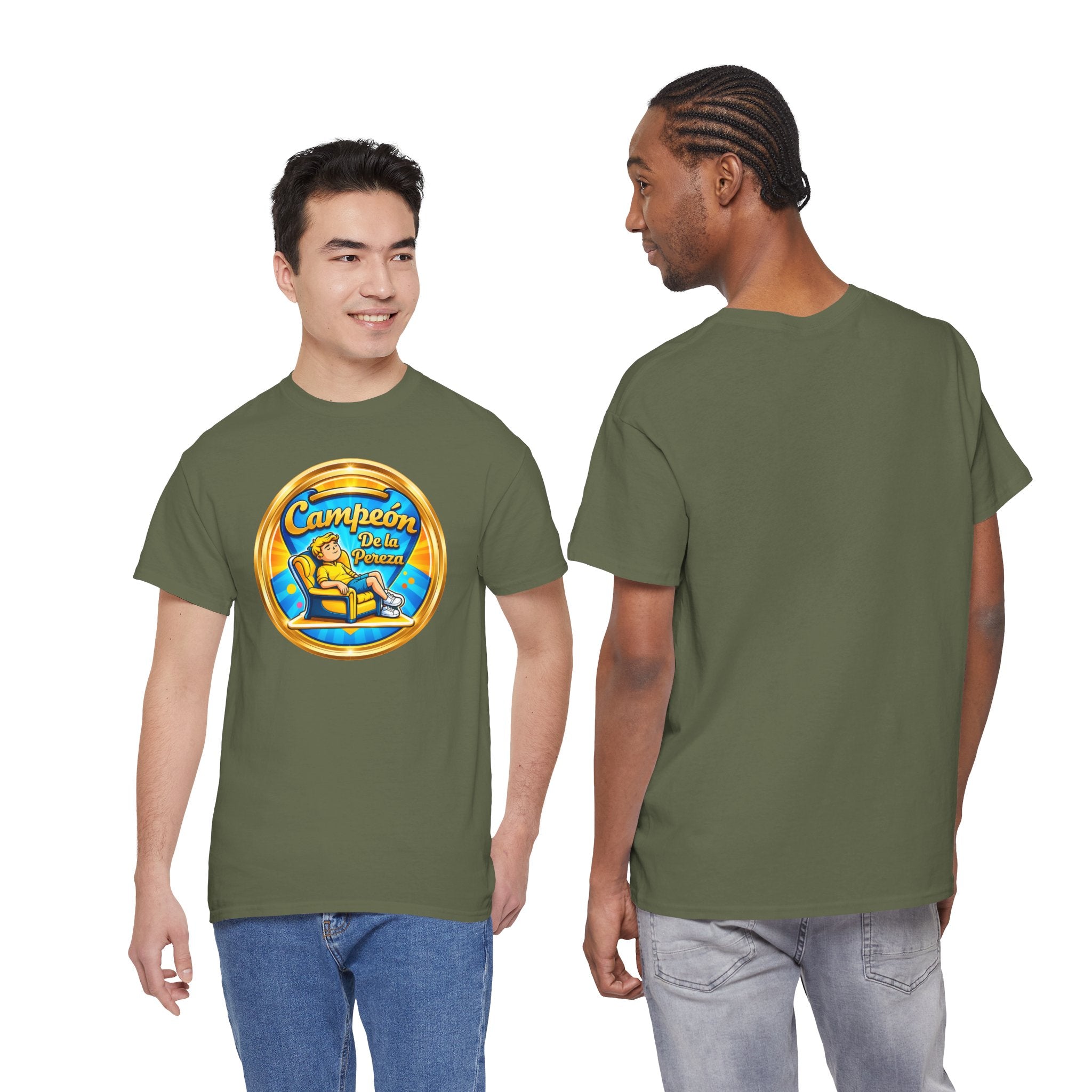 "Campeón De La Pereza" Tee — Gold Badge Adventure T‑Shirt