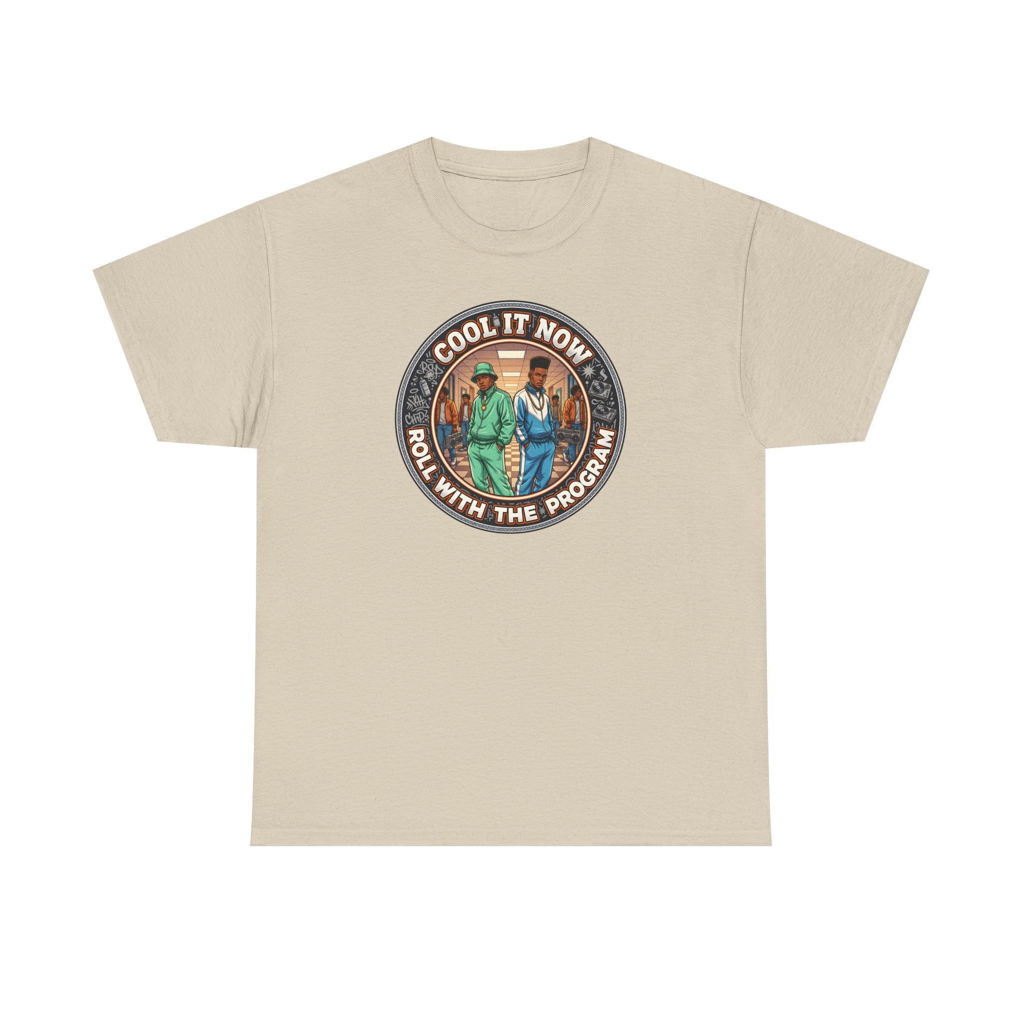 Cool It Now Tee — "Cool It Now Roll With The Program" Vintage Patch Graphic T-Shirt
