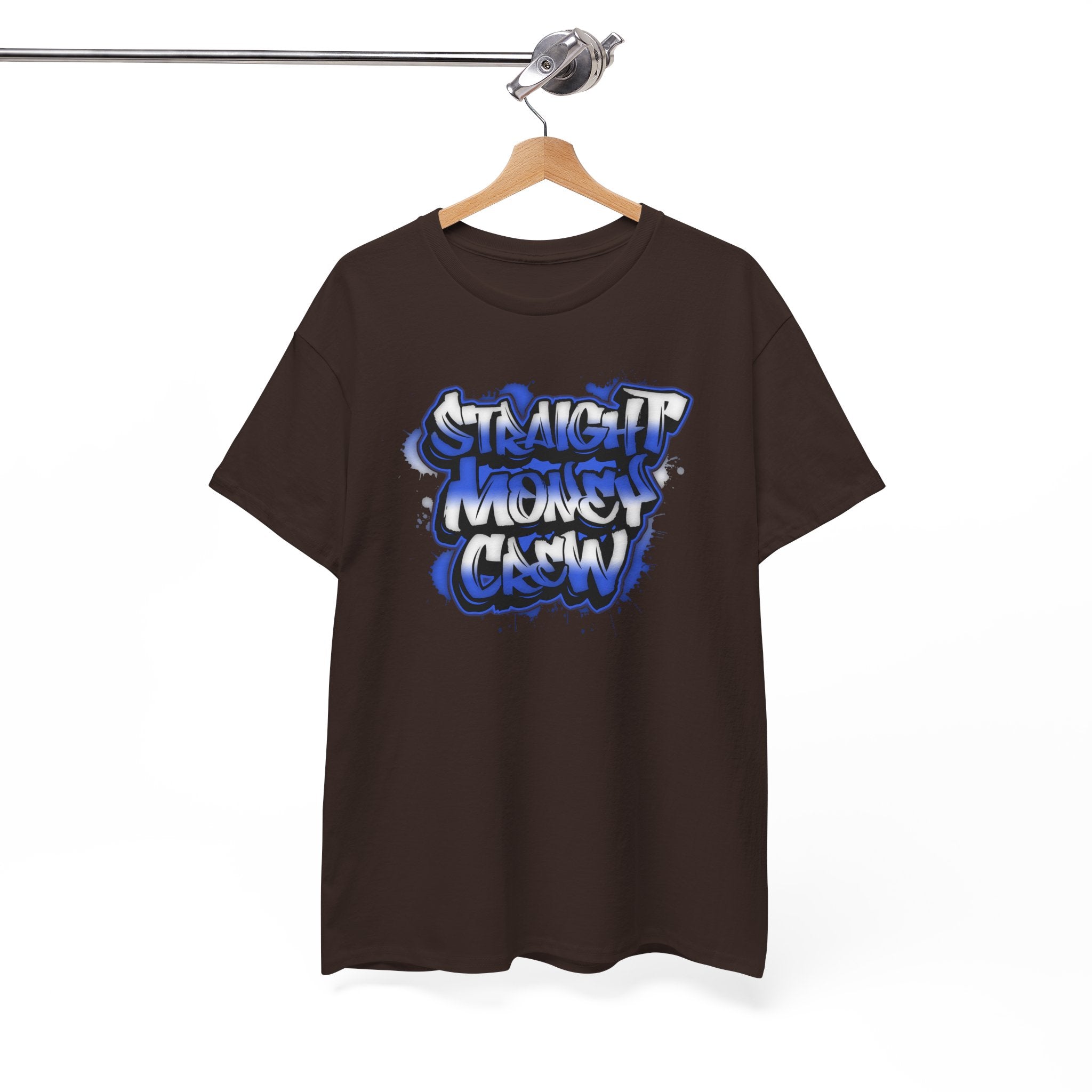T-Shirt — "Stackin' Money Crew" Blue Graffiti Graphic Tee