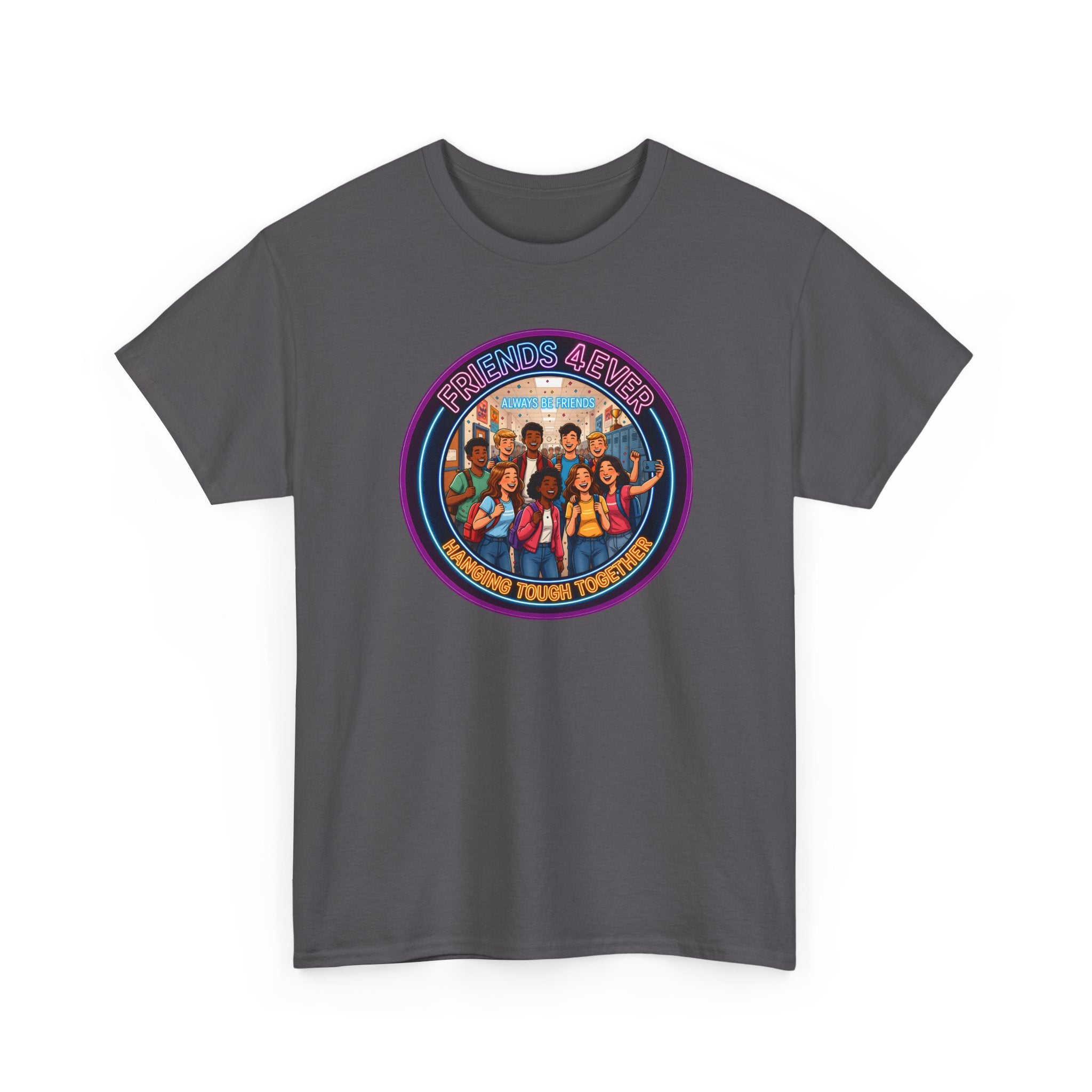 Graphic Tee — Retro Group Illustration "Friends Forever"
