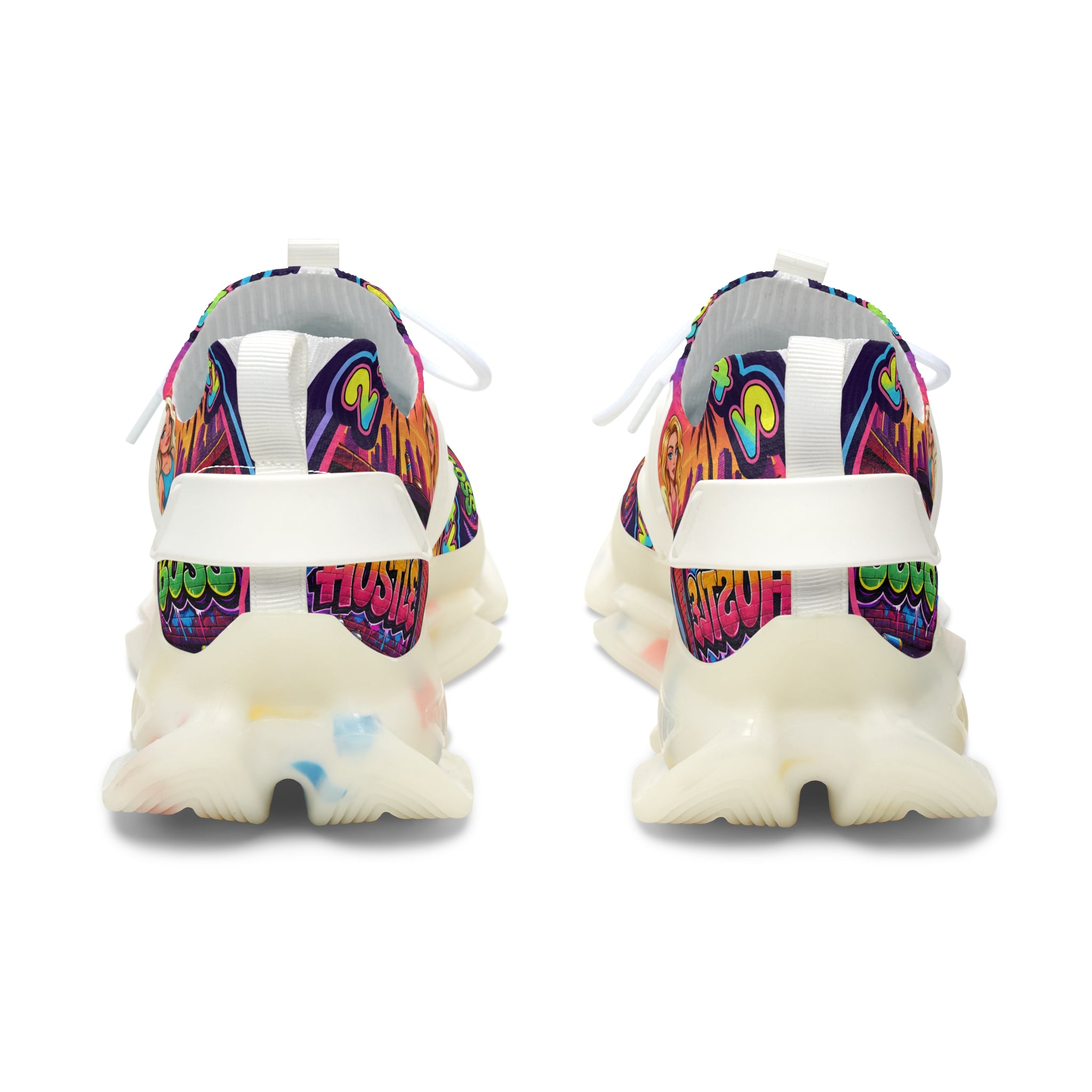 Women's Mesh Sneakers — Retro 'Girls From The City' Graphic Athletic Shoes
