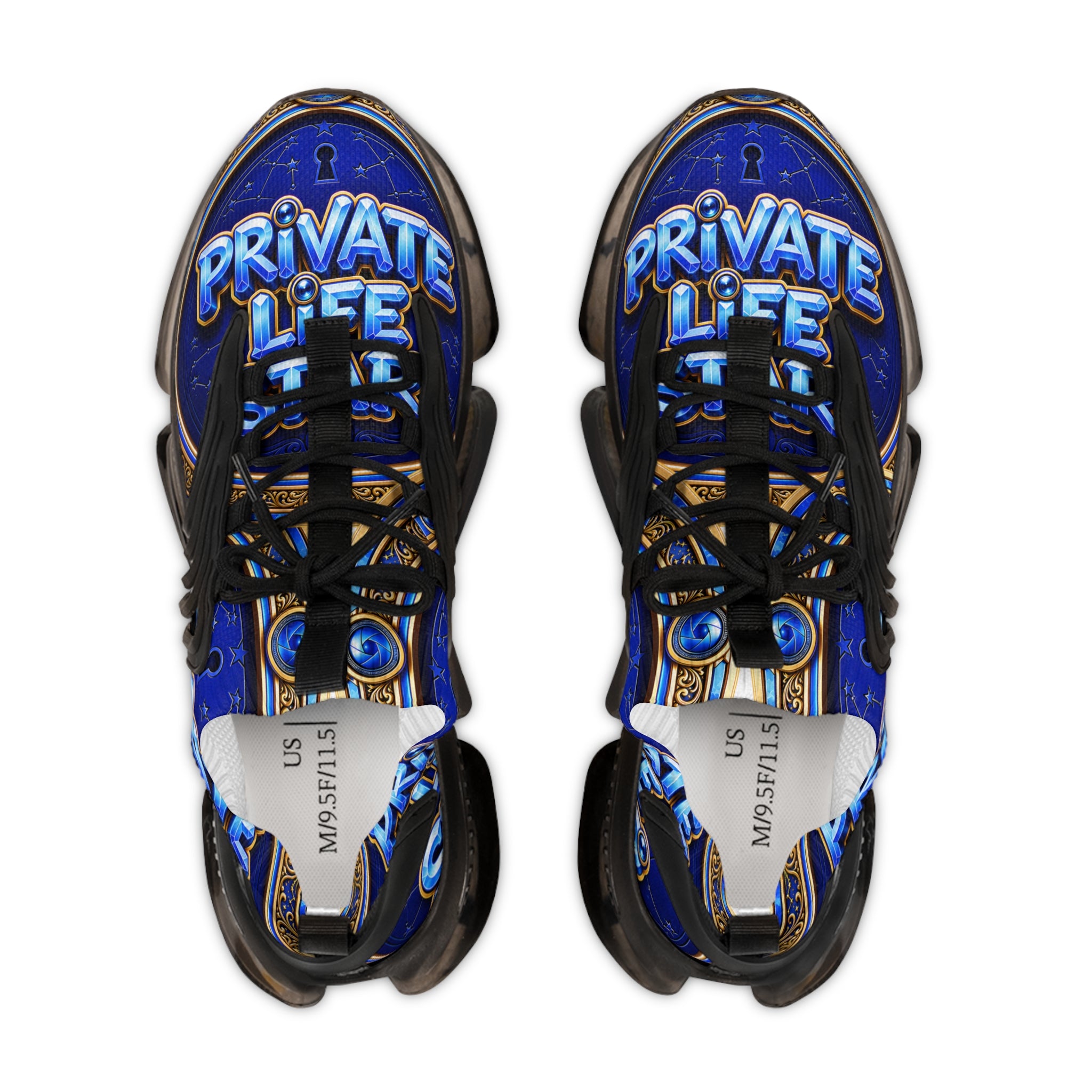 Mesh Sneakers — 'Private Life Style "Bold Blue Graphic Athletic Shoes