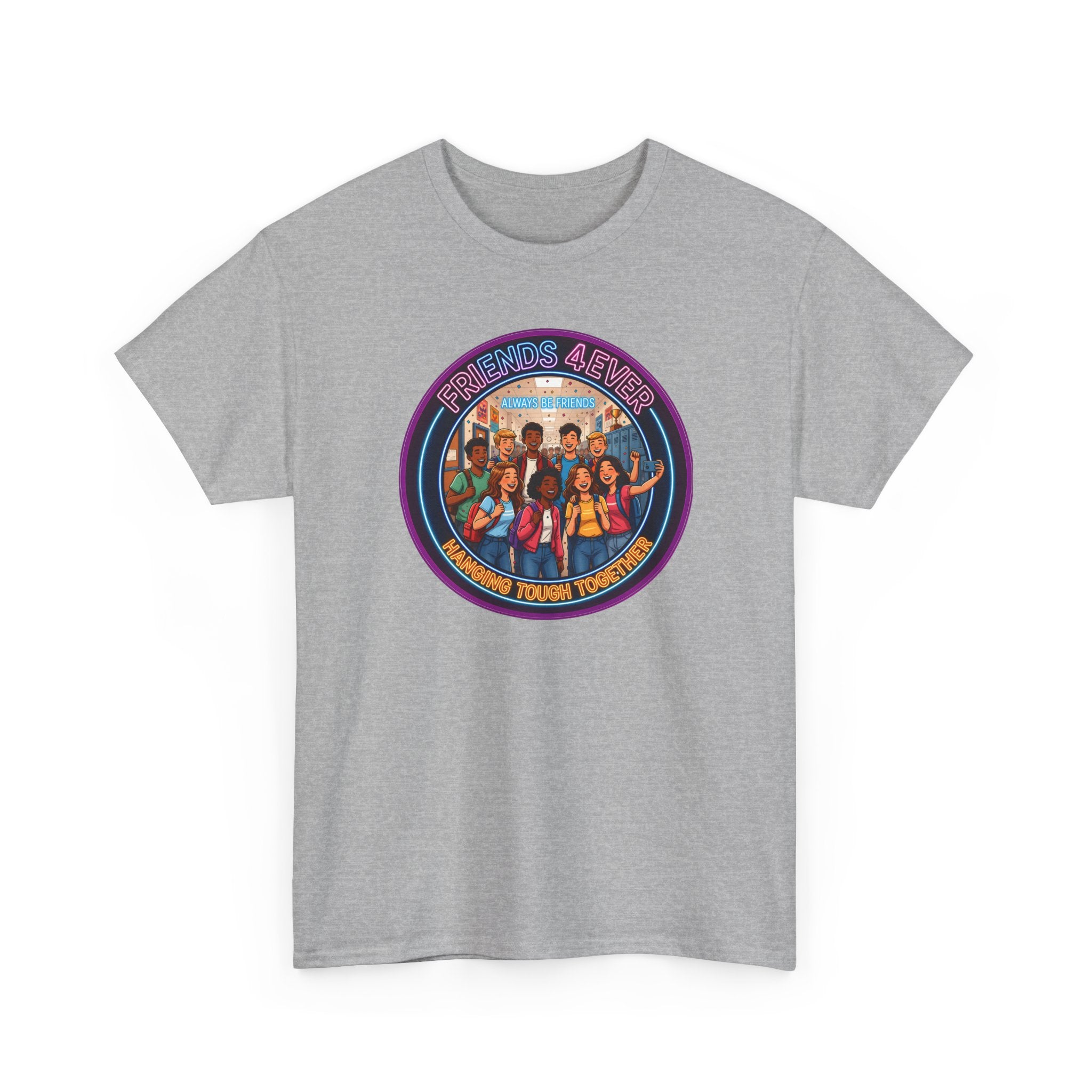 Graphic Tee — Retro Group Illustration "Friends Forever"