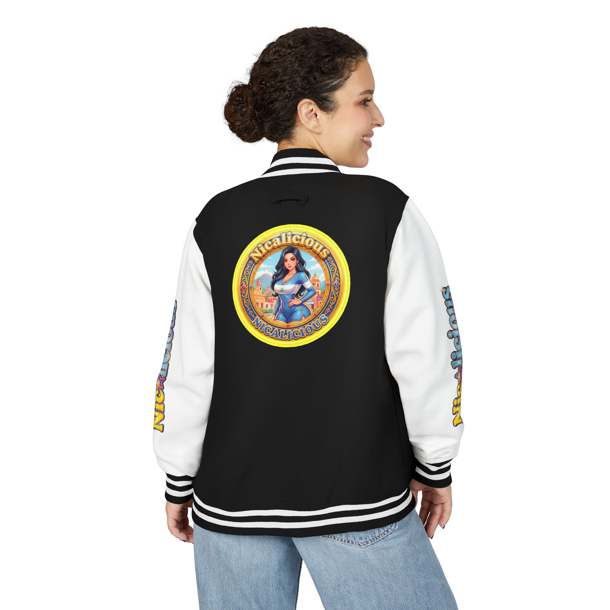 Letterman Jacket — 'Nicalicious' Retro Badge Varsity Jacket
