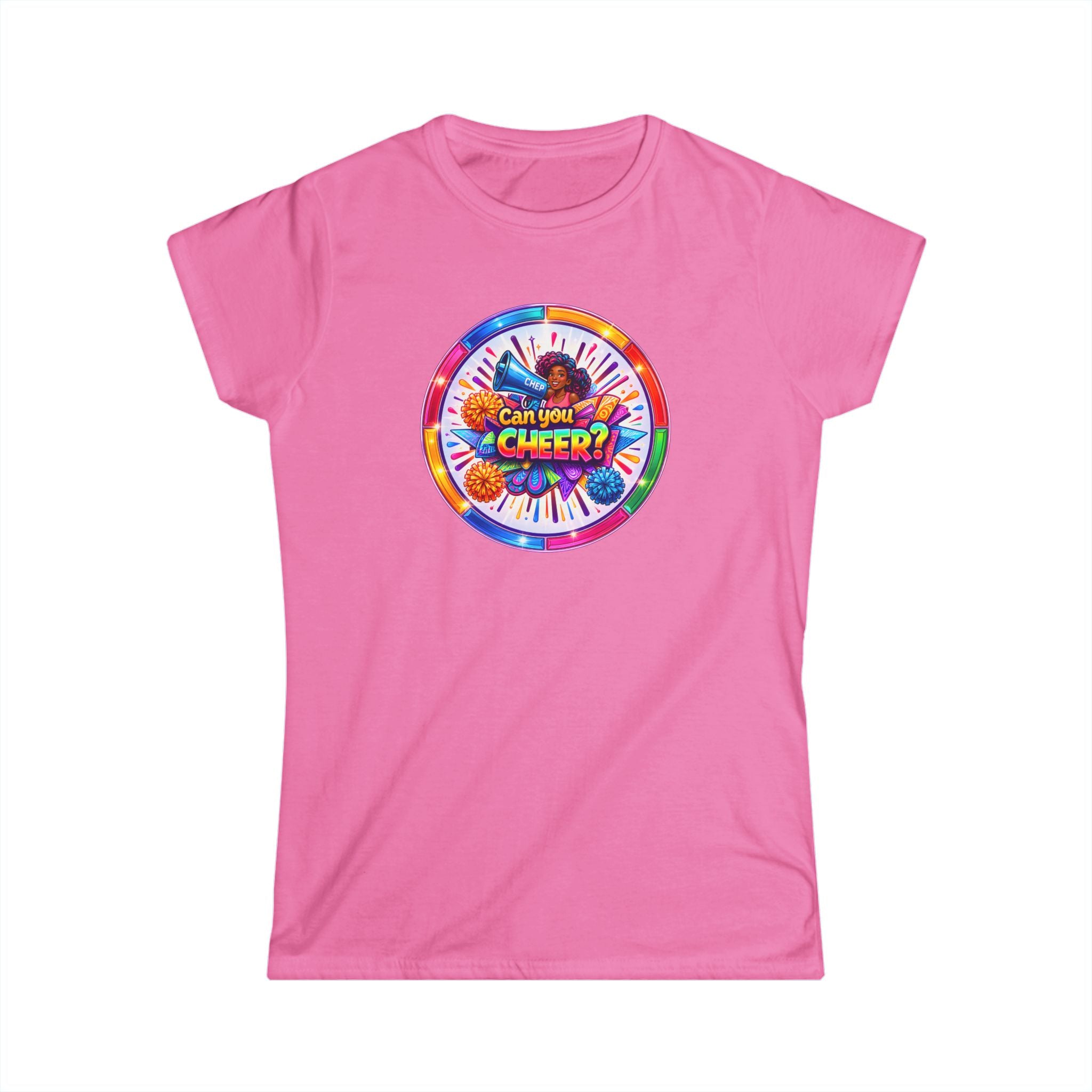 "Can You Cheer: Colorful Candy Wheel Graphic Tee — Women's
