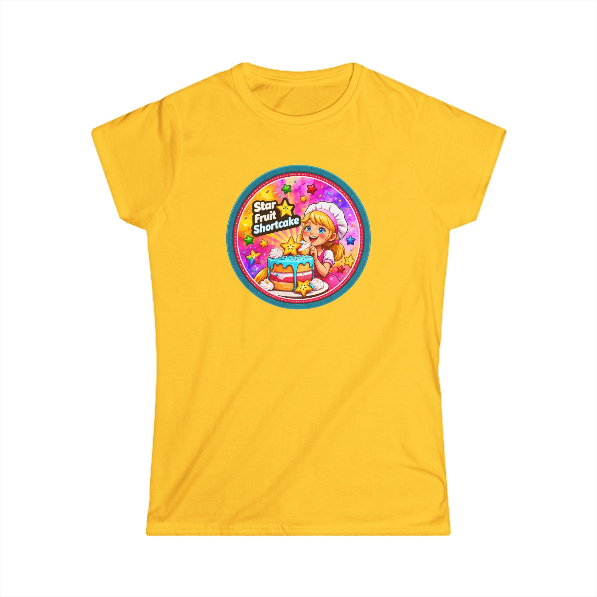 "Star Fruit Shortcake" Women's Tee — Cute Retro Dessert Graphic Shirt
